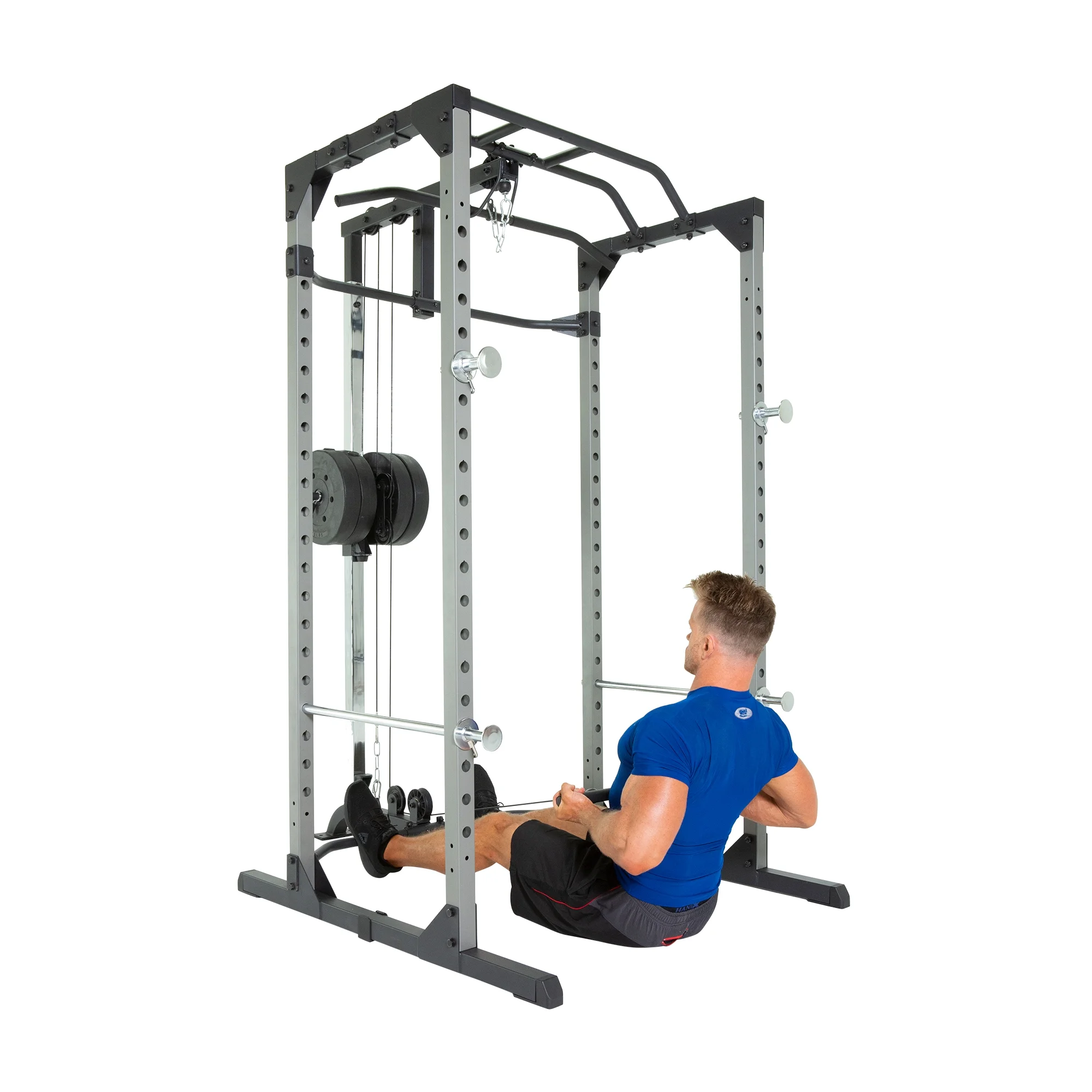 310 Olympic Lat Pull Down and Low Row Cable Attachment for 1600 Ultra Strength 800lb Weight Capacity Squat Stand Power Rack Cage with Lock-in J-Hooks(Nylon) - Image 7