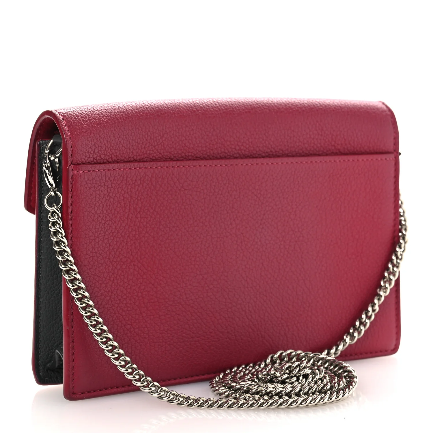 Calfskin My Lockme Chain Pochette Lie De Vin Etain Creme