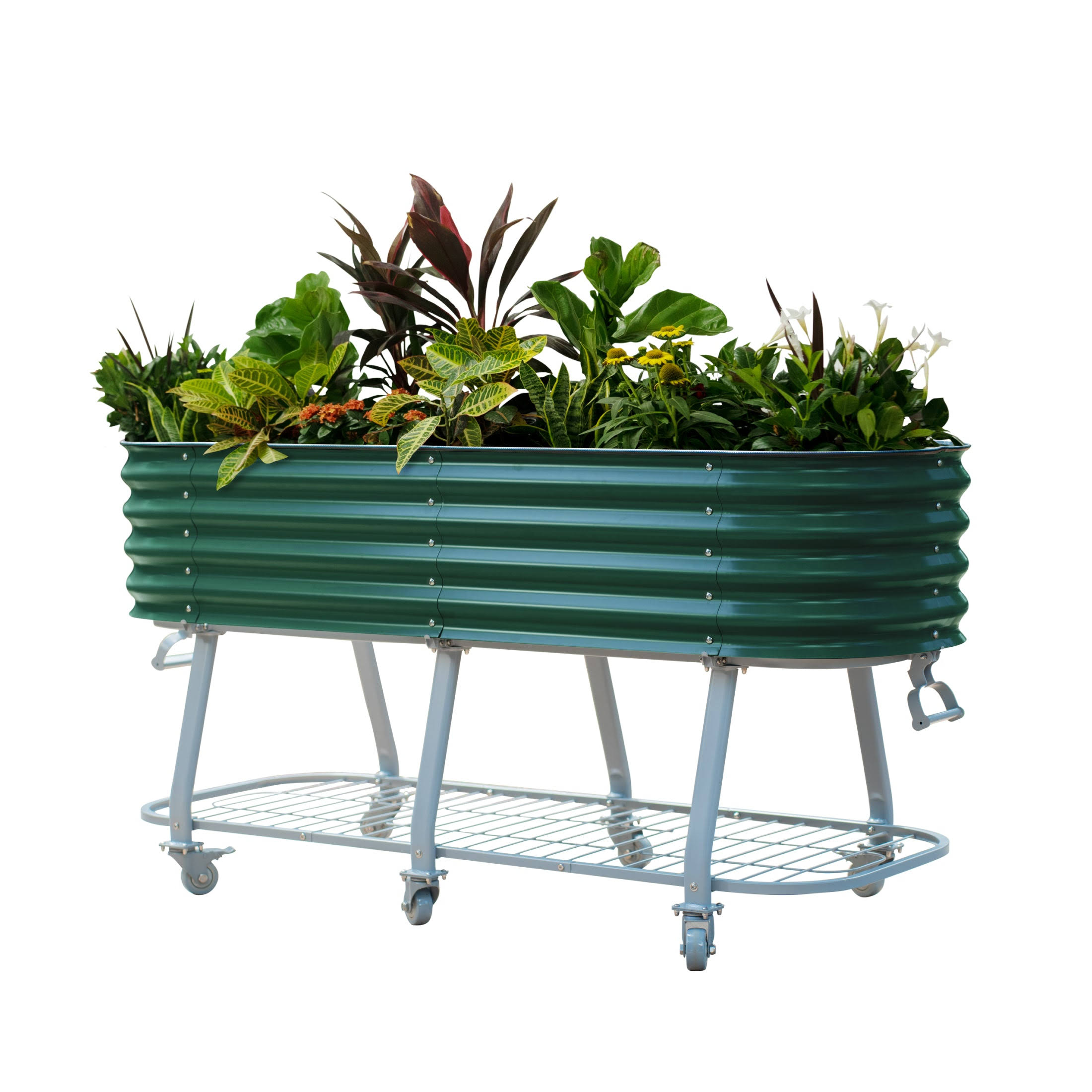 Elevated Rolling Garden Bed | Vego Garden, British Green / 2 x 6 ft / G2