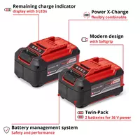 Batterie 2 x 18 V 5,2 Ah PXC - Pack de deux