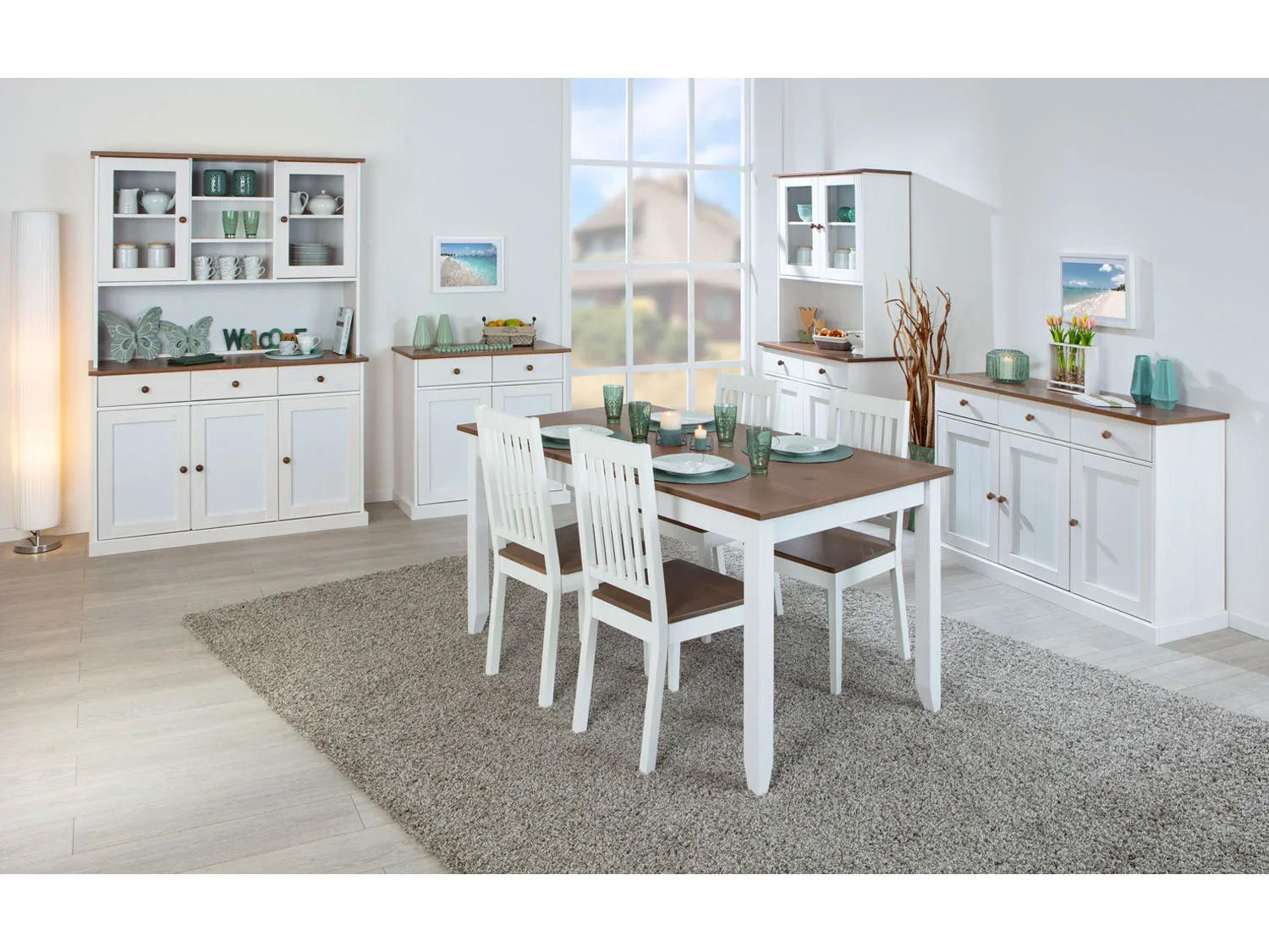 Inter Link Commode haut de gamme style campagnard, bois de pin