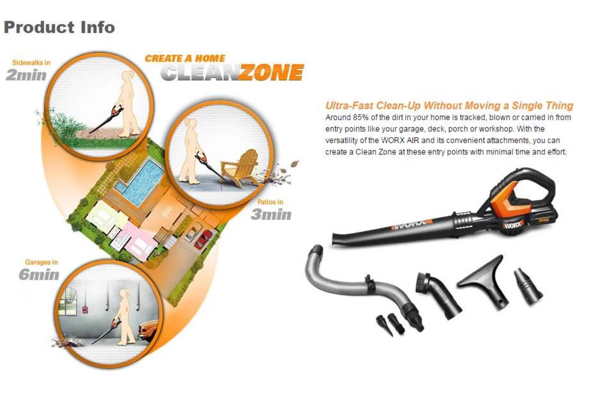 Worx WG545.1 20V Power Share AIR Cordless Leaf Blower & Sweeper