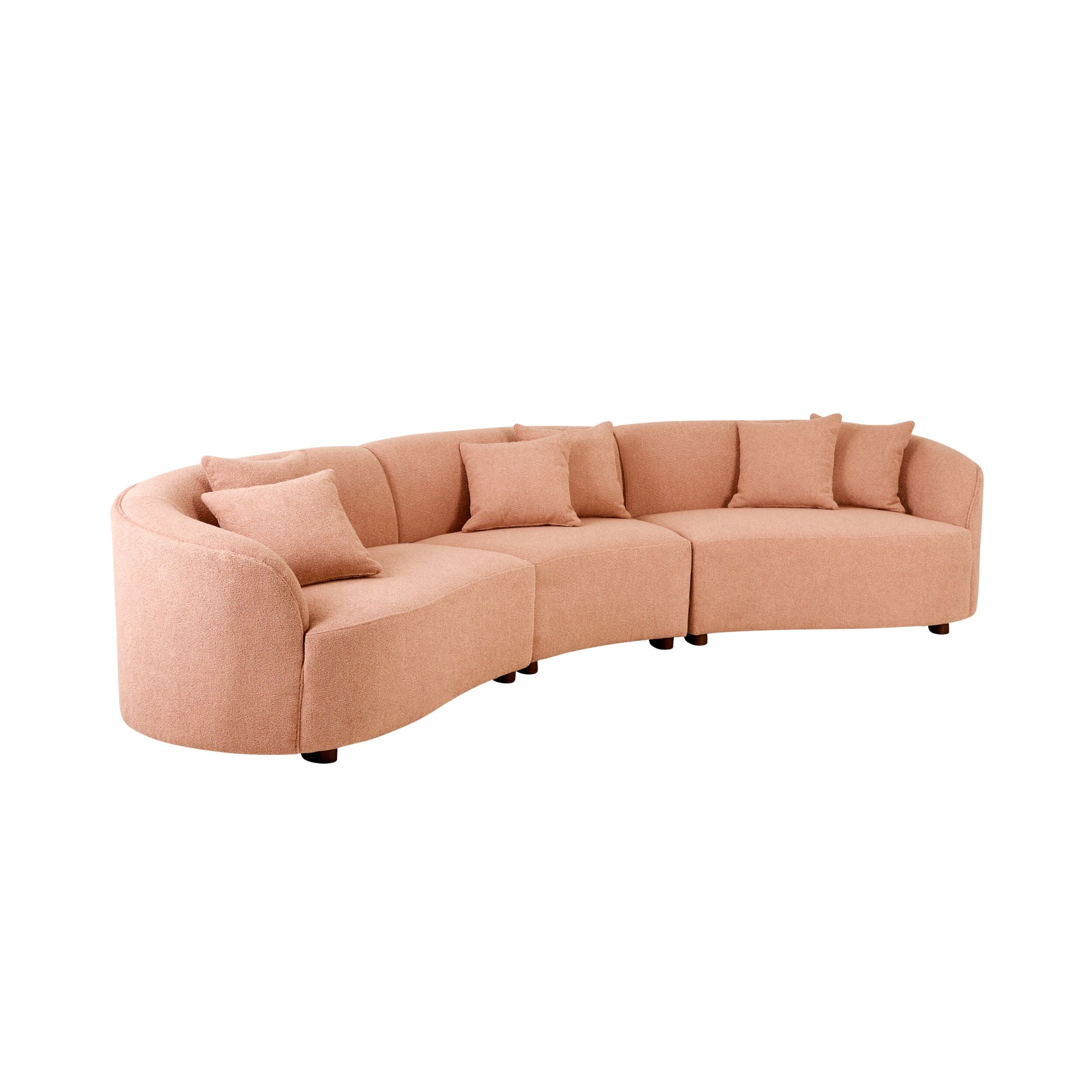 Alessa 4 Seater Sectional Sofa Luna Powder Pink
