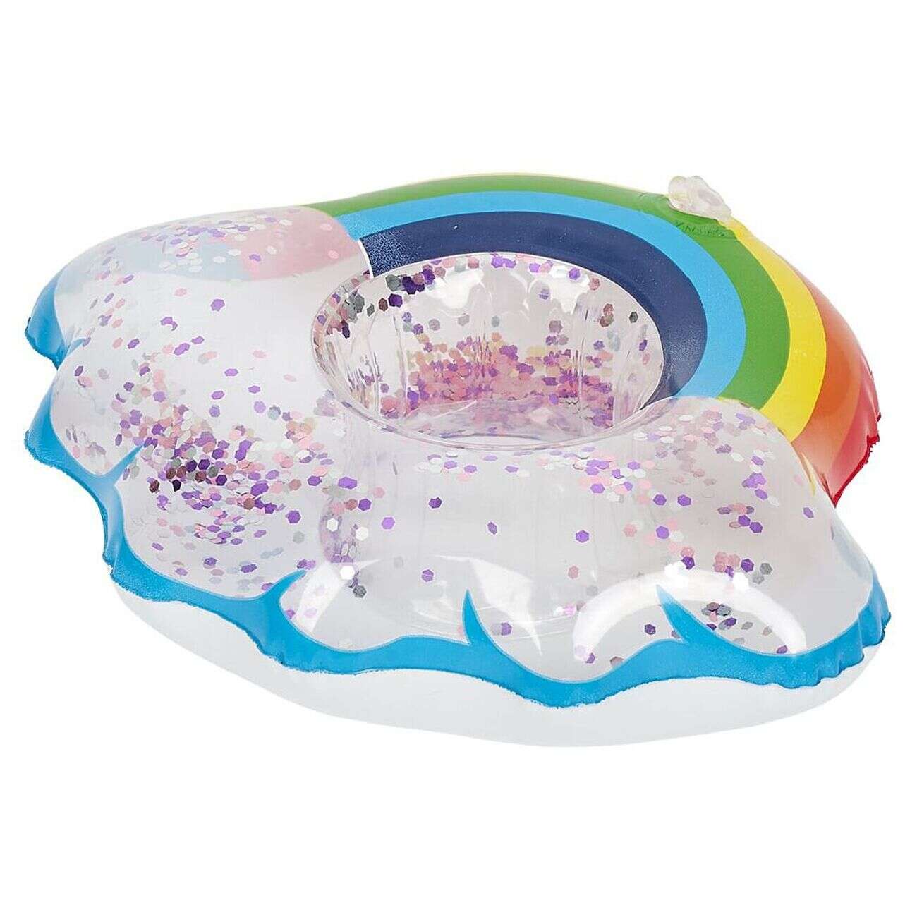 Porte verre gonflable arc-en-ciel à paillettes 20x20cm