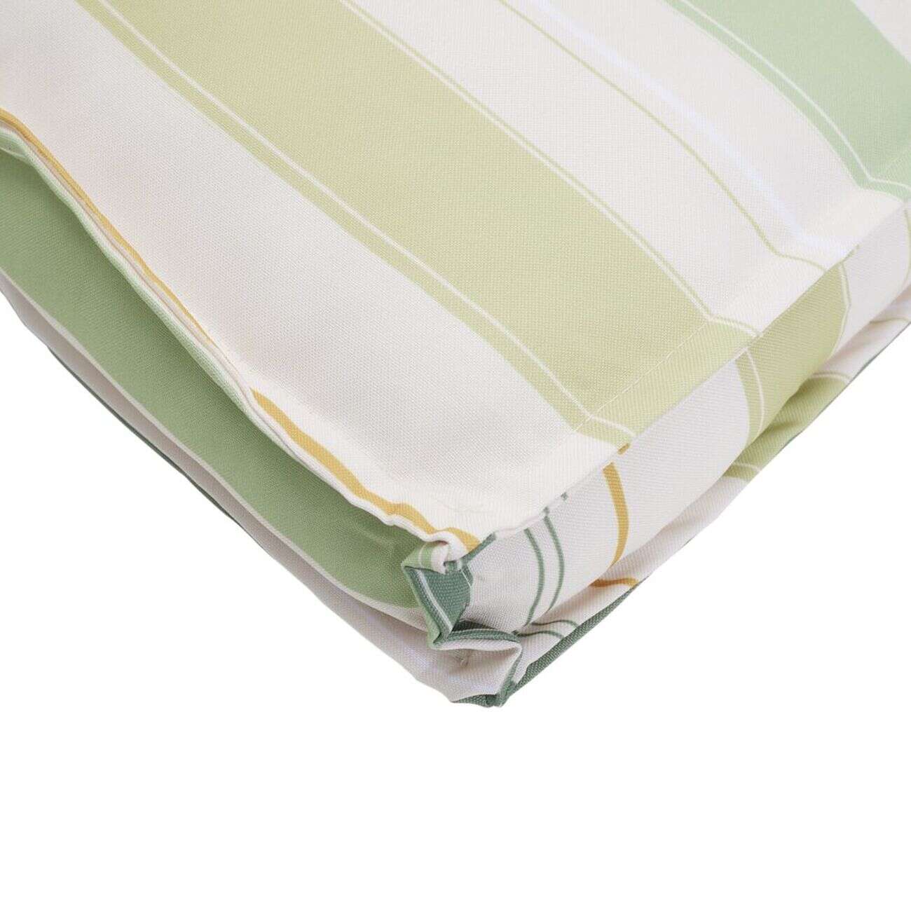 Coussin palette dossier motif bayadère blanc et vert 60x60cm