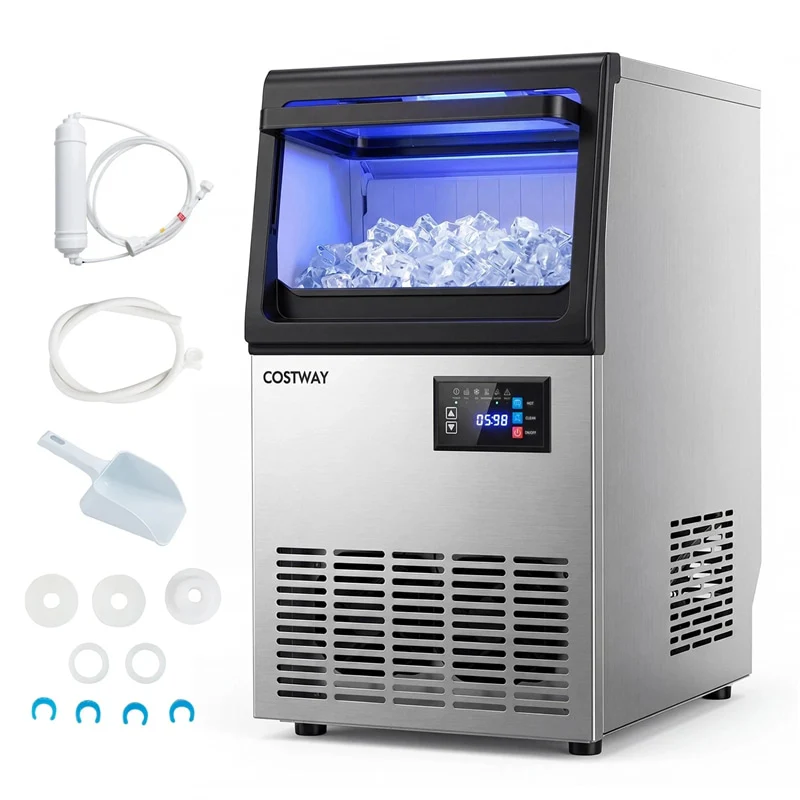 80 LBS/24H Spray-Type Commercial Ice Maker, 15