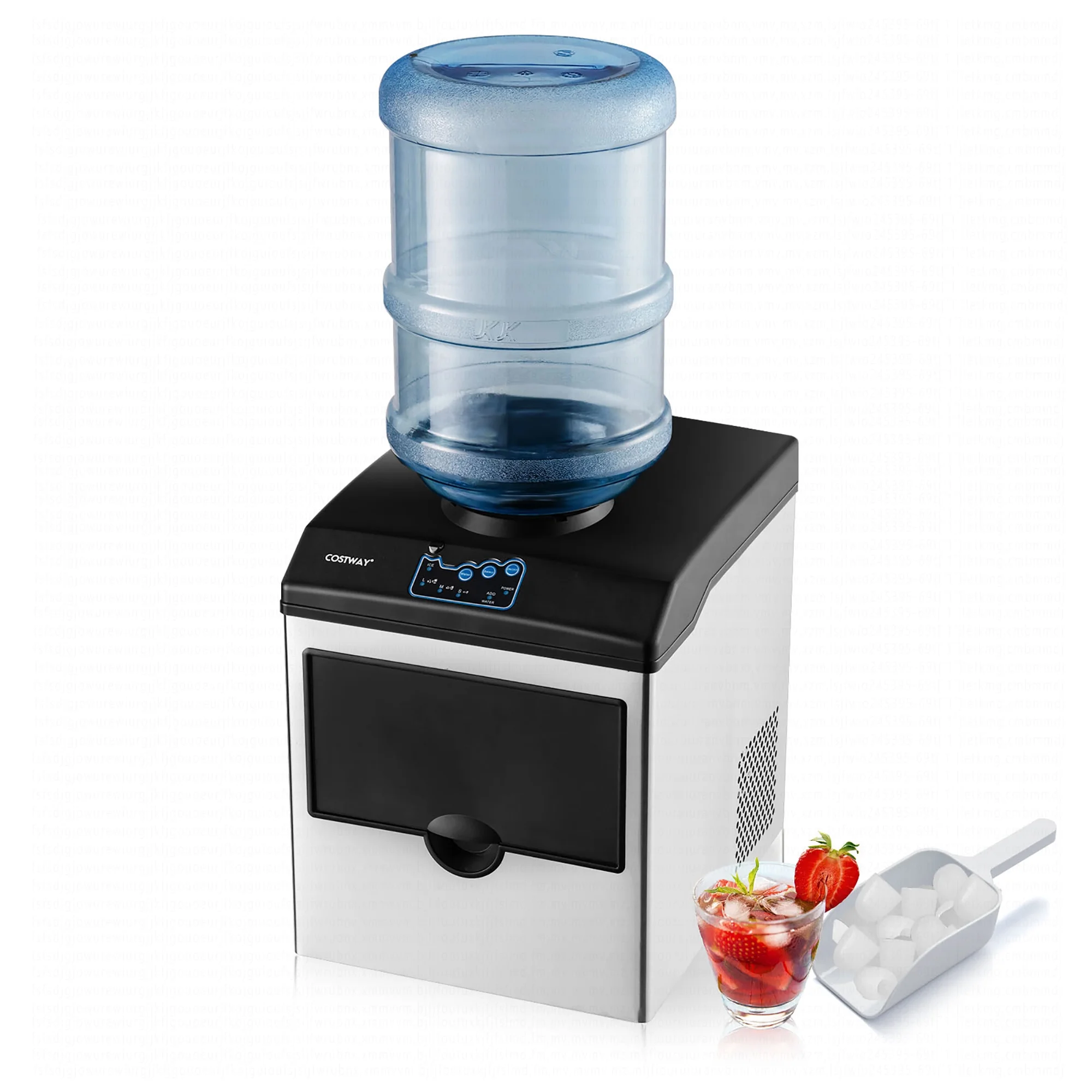Costway 2 - in - 1 Stainless Steel Countertop Ice Maker Water Dispenser 48 lb/24H W/ Scoop