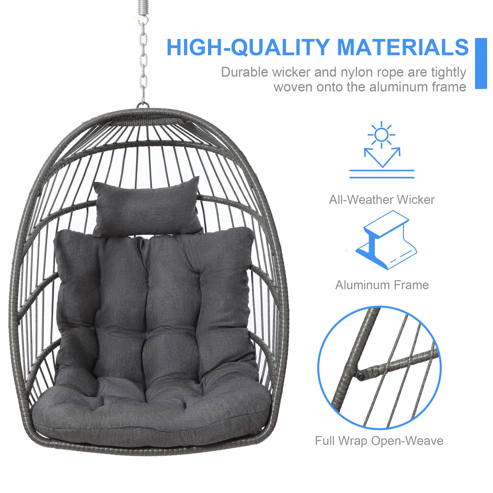 LEYCAY Egg Chair with Stand. Hanging Egg Swing Hammock Chair
