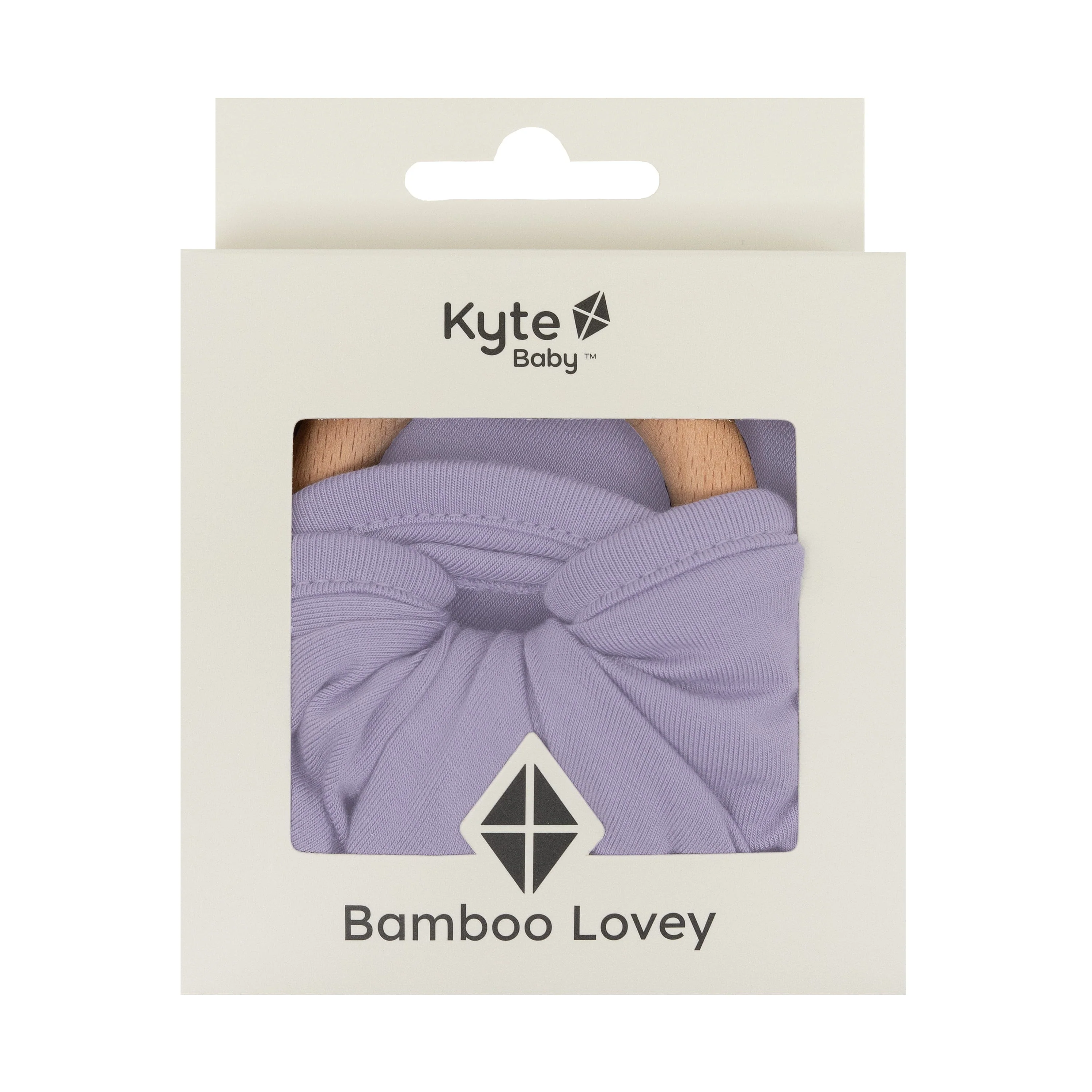 Lovey in Taro with Removable Wooden Teething Ring