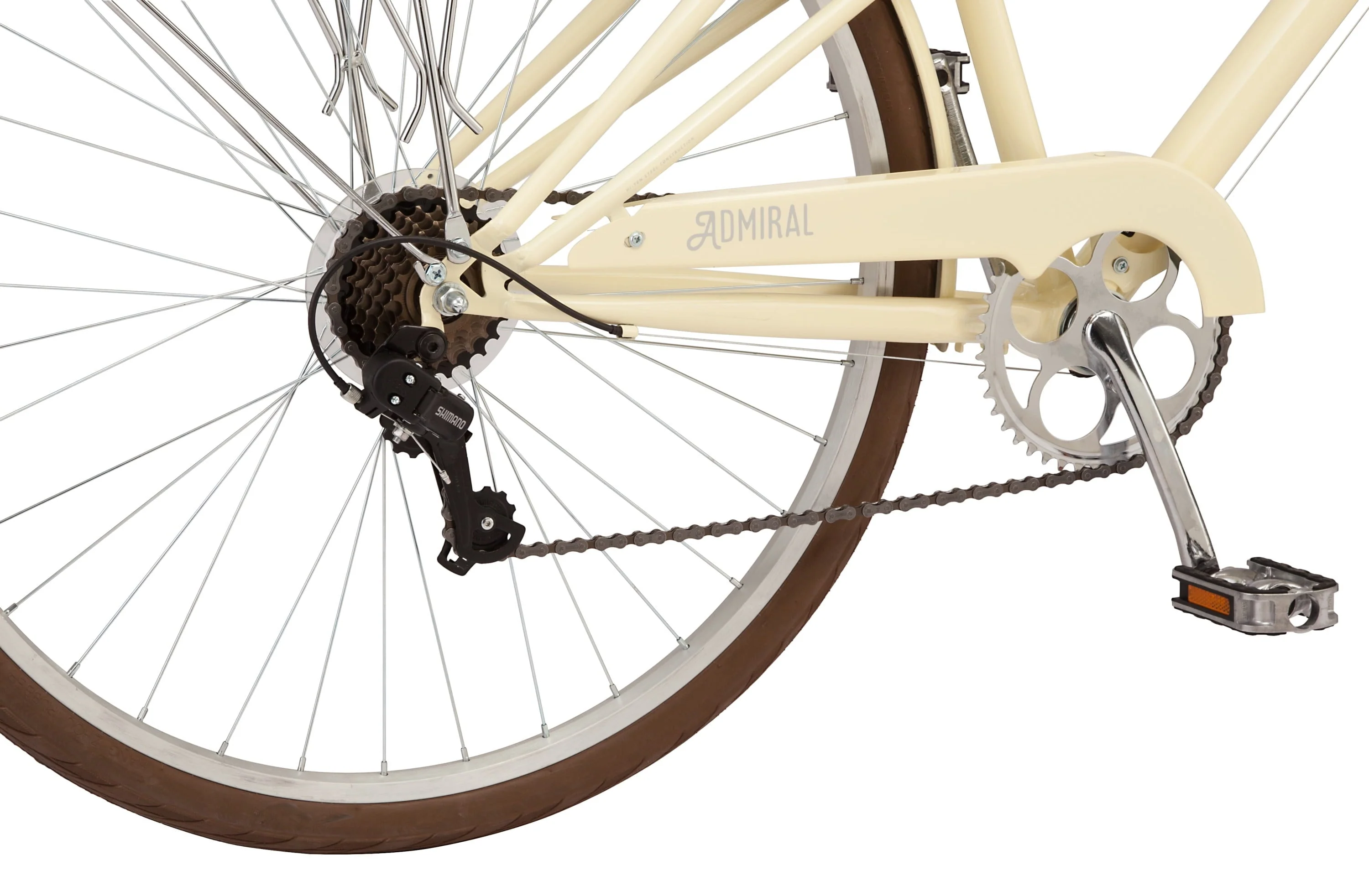 Admiral 700c Adult Hybrid Bike, 7 Speed Womens Bike, Cream Image 6