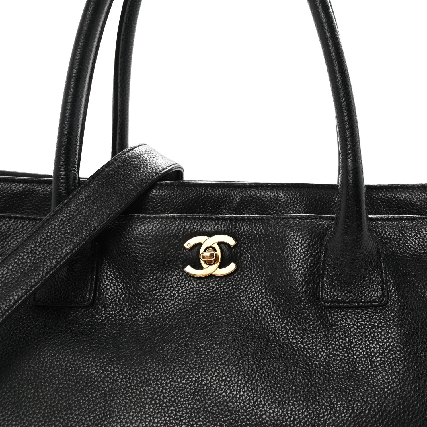 Calfskin Cerf Executive Shopper Tote Black