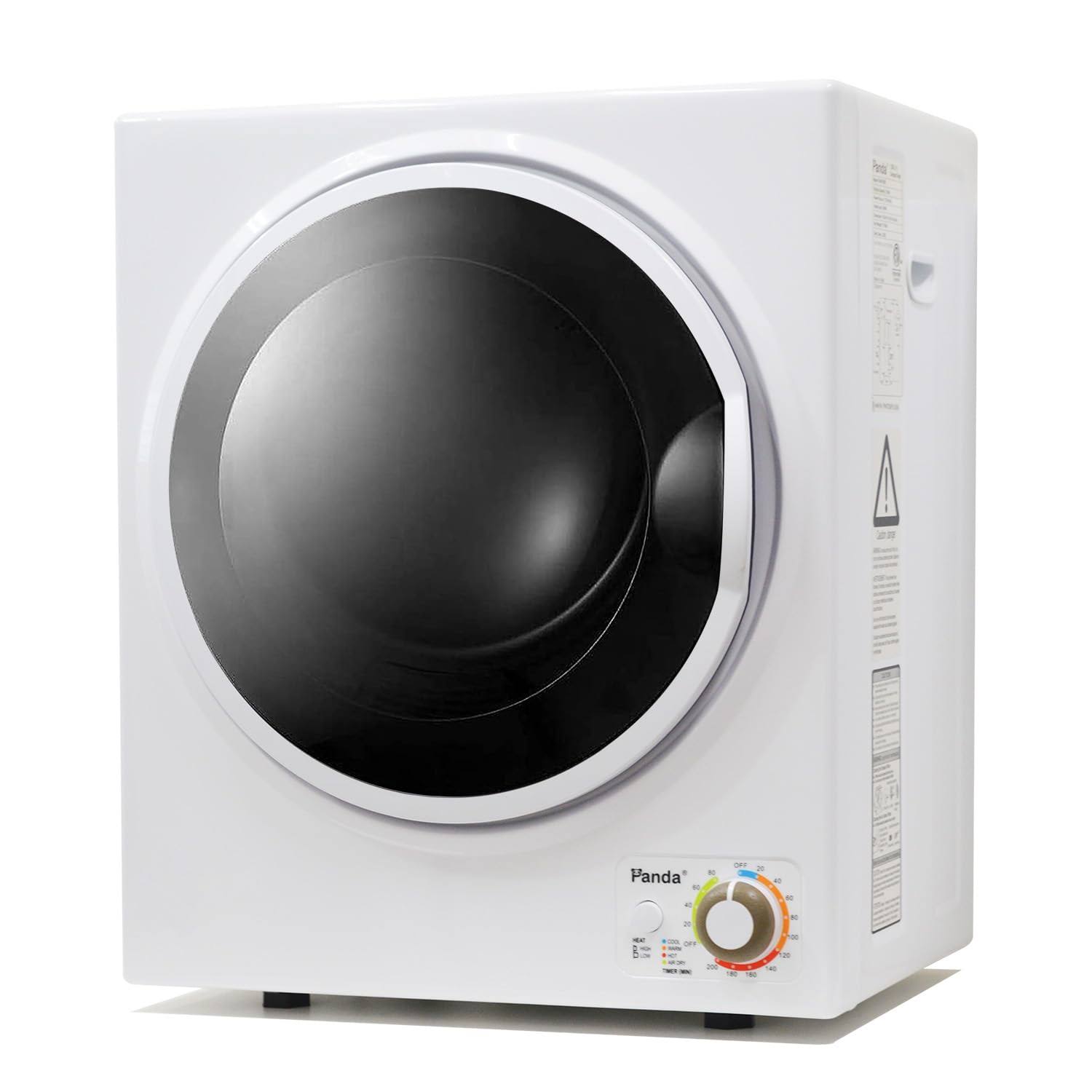 Panda 1.50 CU.FT Compact Laundry Dryer White and Black