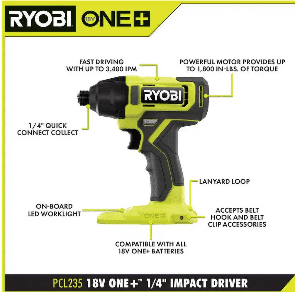 ONE+ 18V Cordless 2-Tool Combo Kit with Drill/Driver, Impact Driver, (2) 1.5 Ah Batteries, and Charger - Image 3