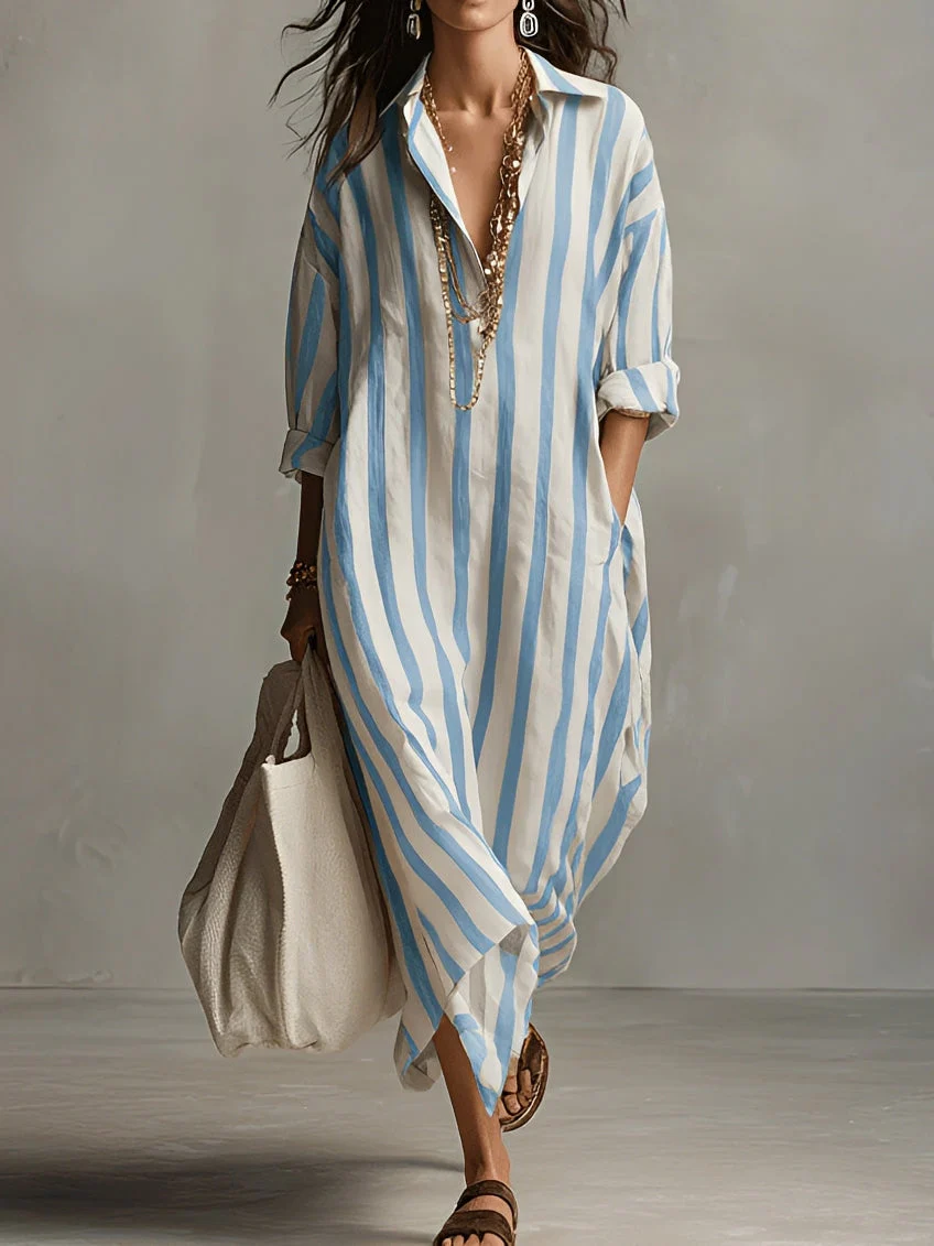Charlotte - Robe Évasée à Rayures