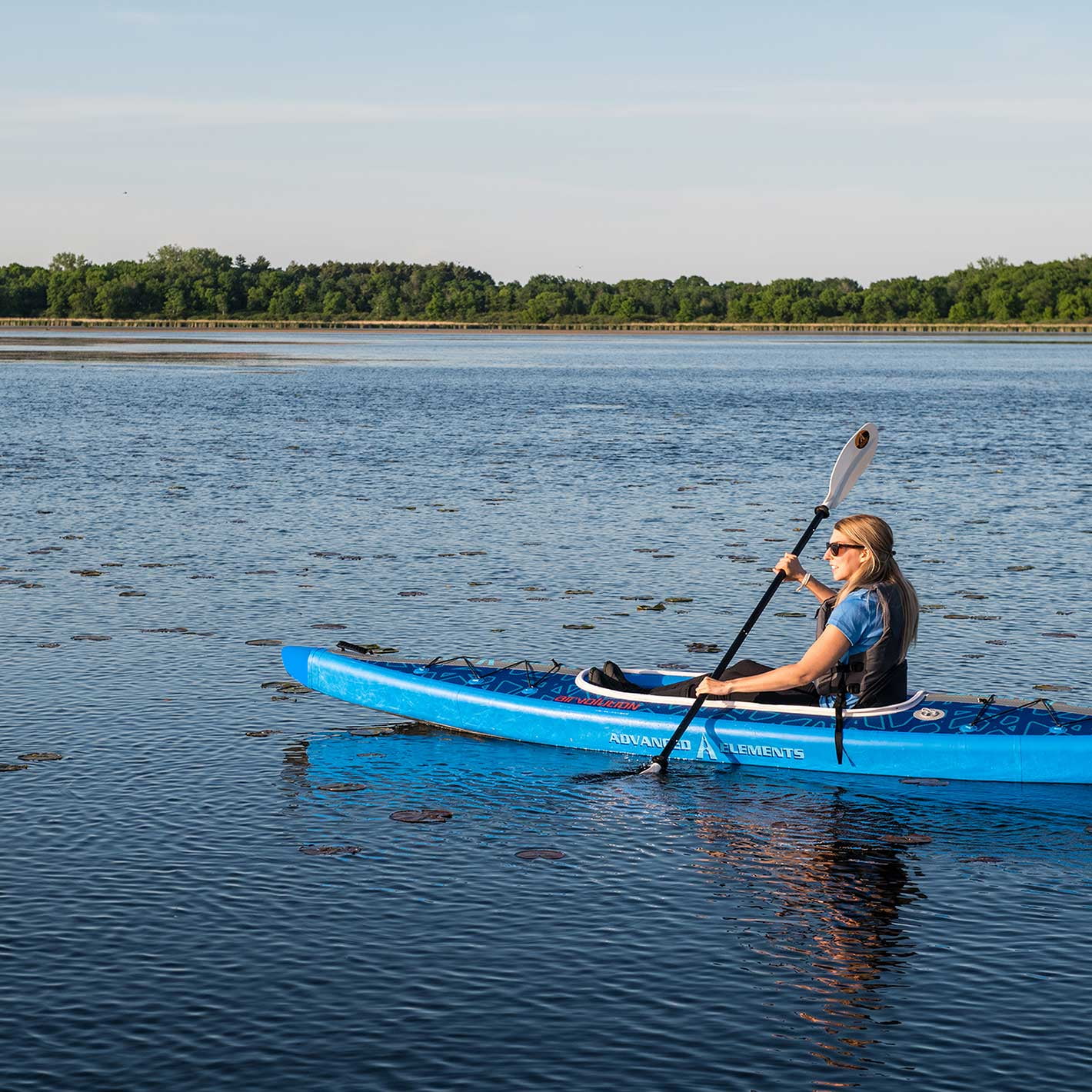 Advanced Elements Airvolution? - Recreational Inflatable Kayak with Pump - 13 Ft - Blue