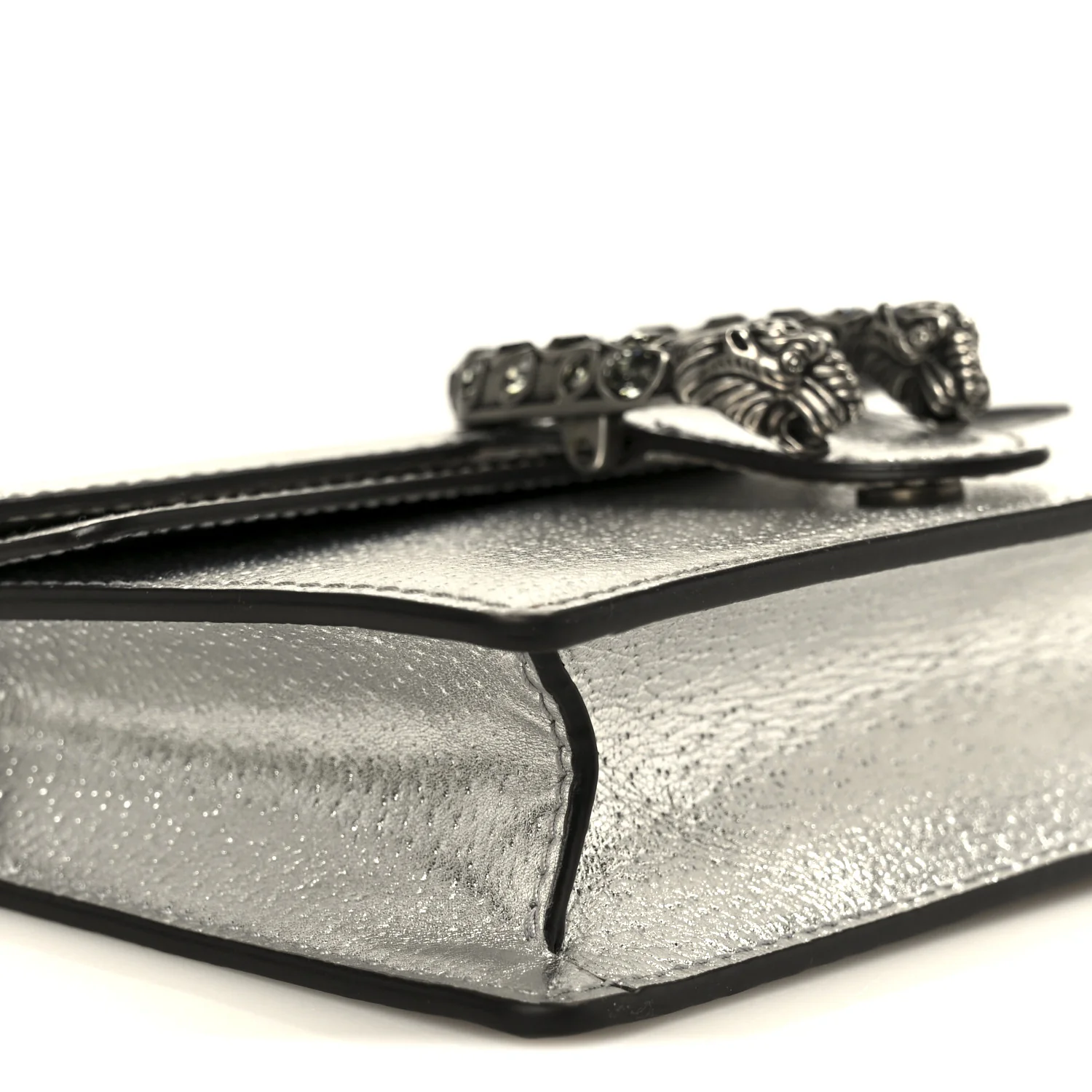 Metallic Calfskin Super Mini Dionysus Shoulder Bag Silver
