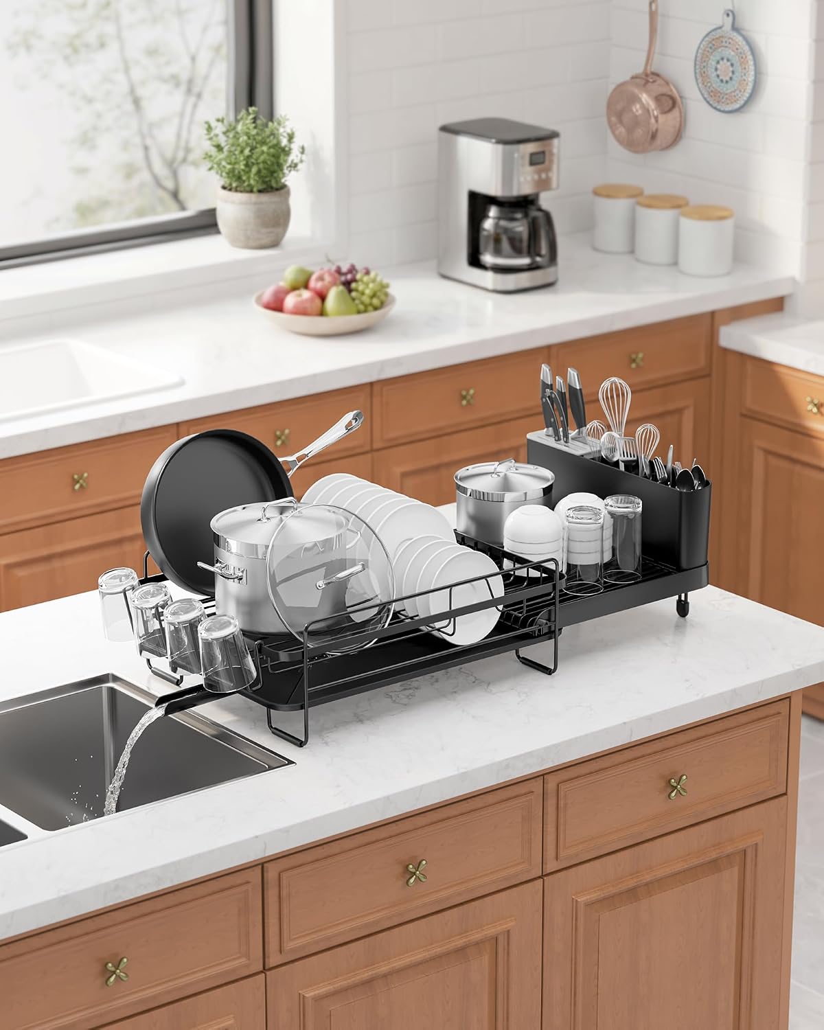 Kitsure Extendable Dish Drying Rack, 19.2