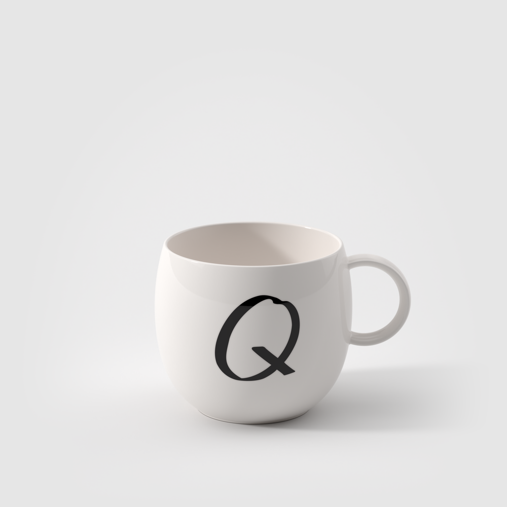 Letters Mug - White, 9.9 oz, Premium Porcelain