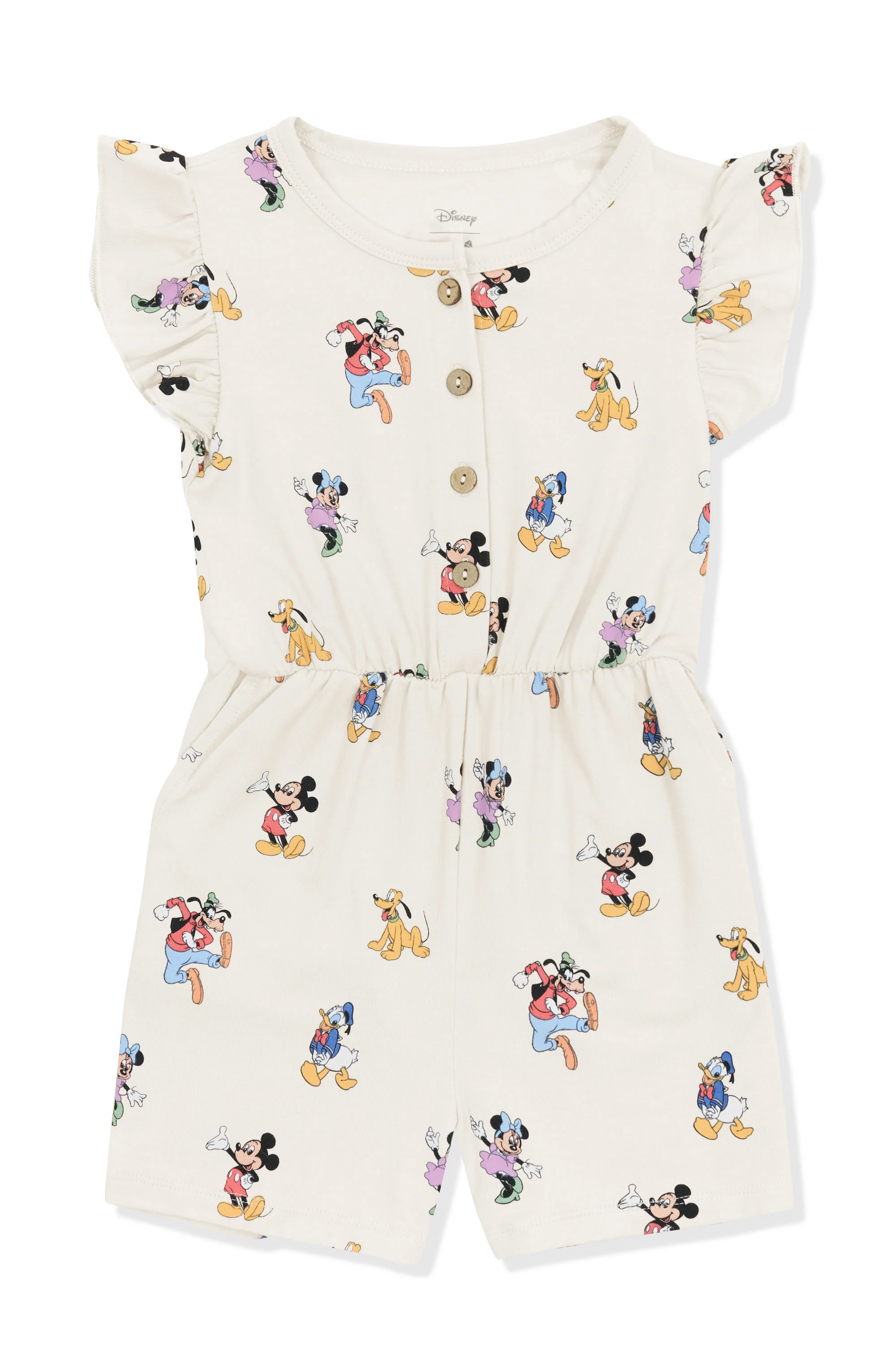 Flutter Sleeve Romper in Mickey Mouse and Friends