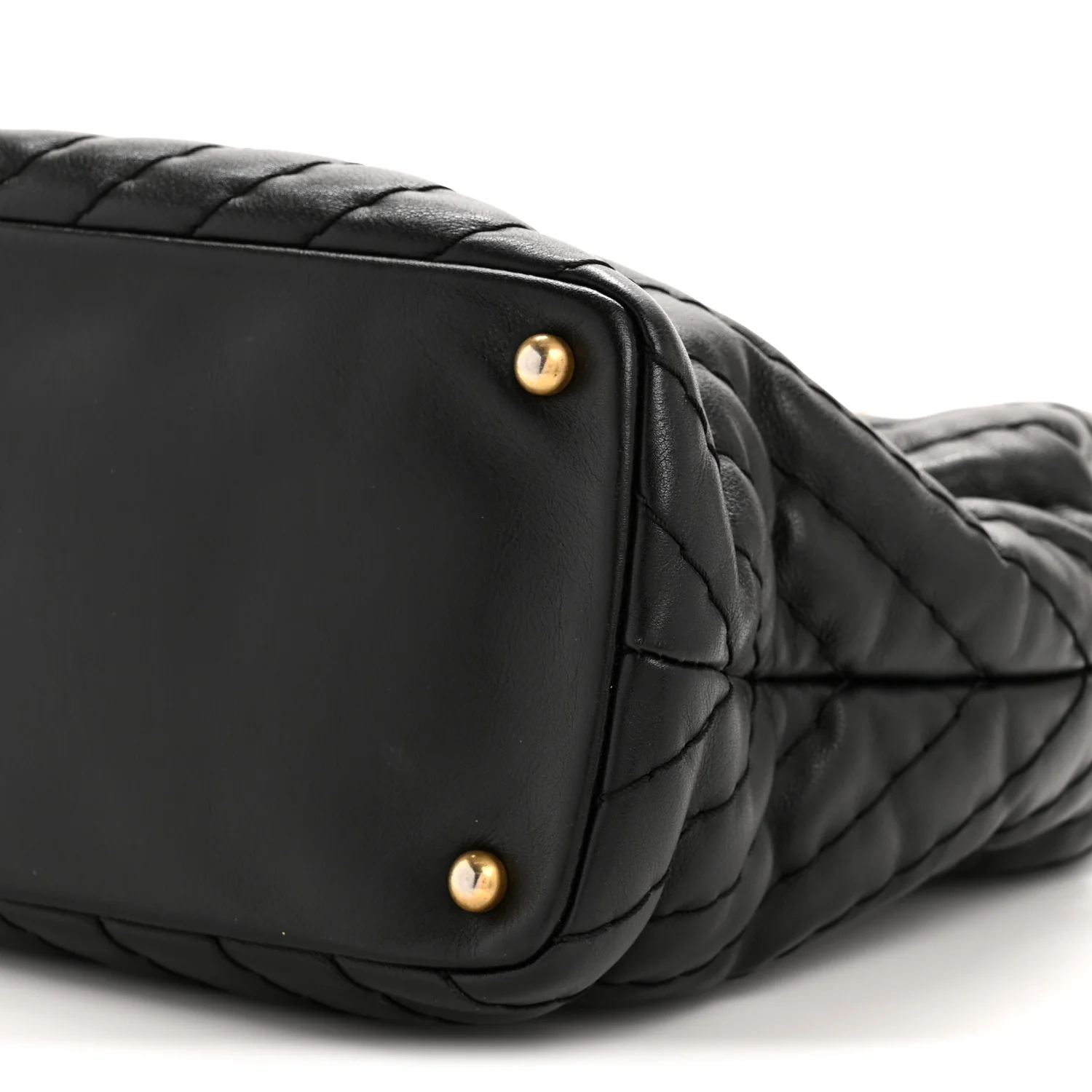 Calfskin Chevron Quilted Surpique Tote Black