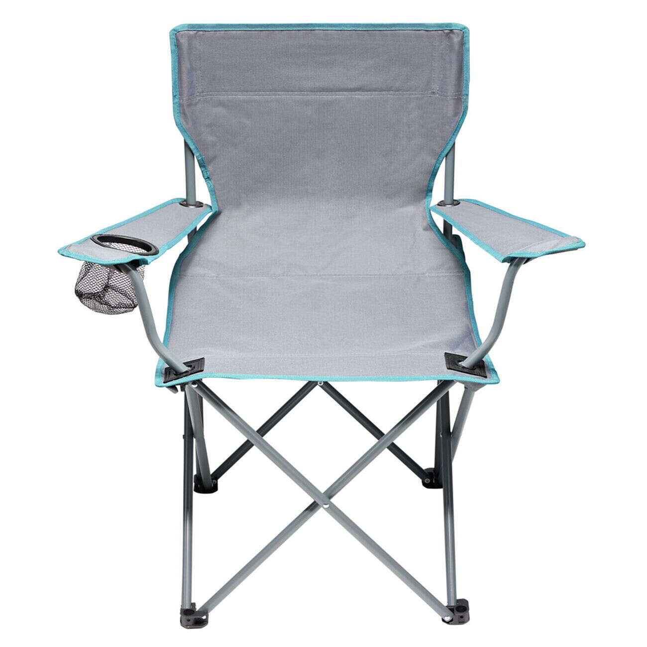 Fauteuil pêcheur pliable avec porte-boisson gris 50x50xH80cm