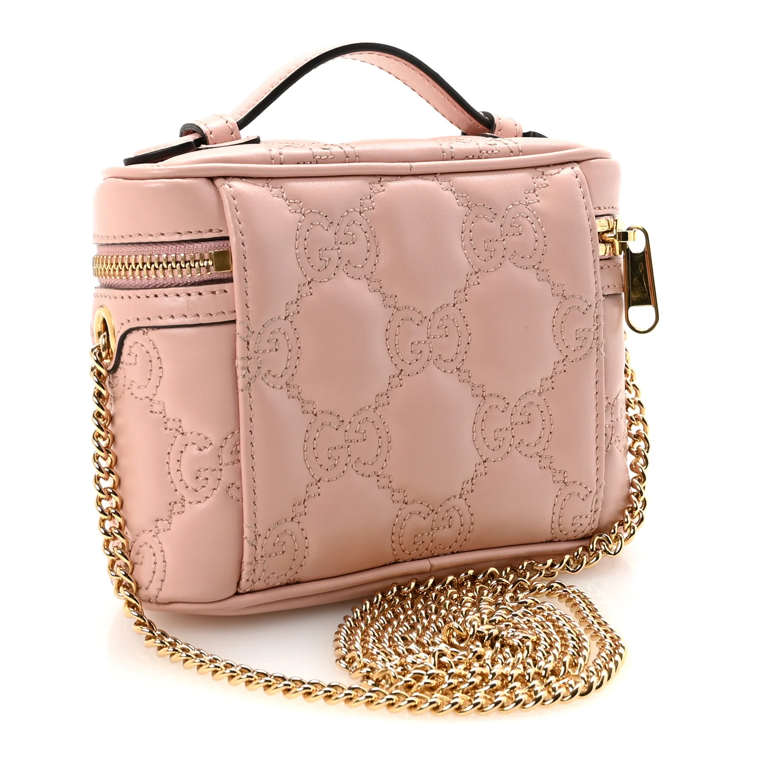 Calfskin GG Matelasse Mini Top Handle Bag Perfect Pink