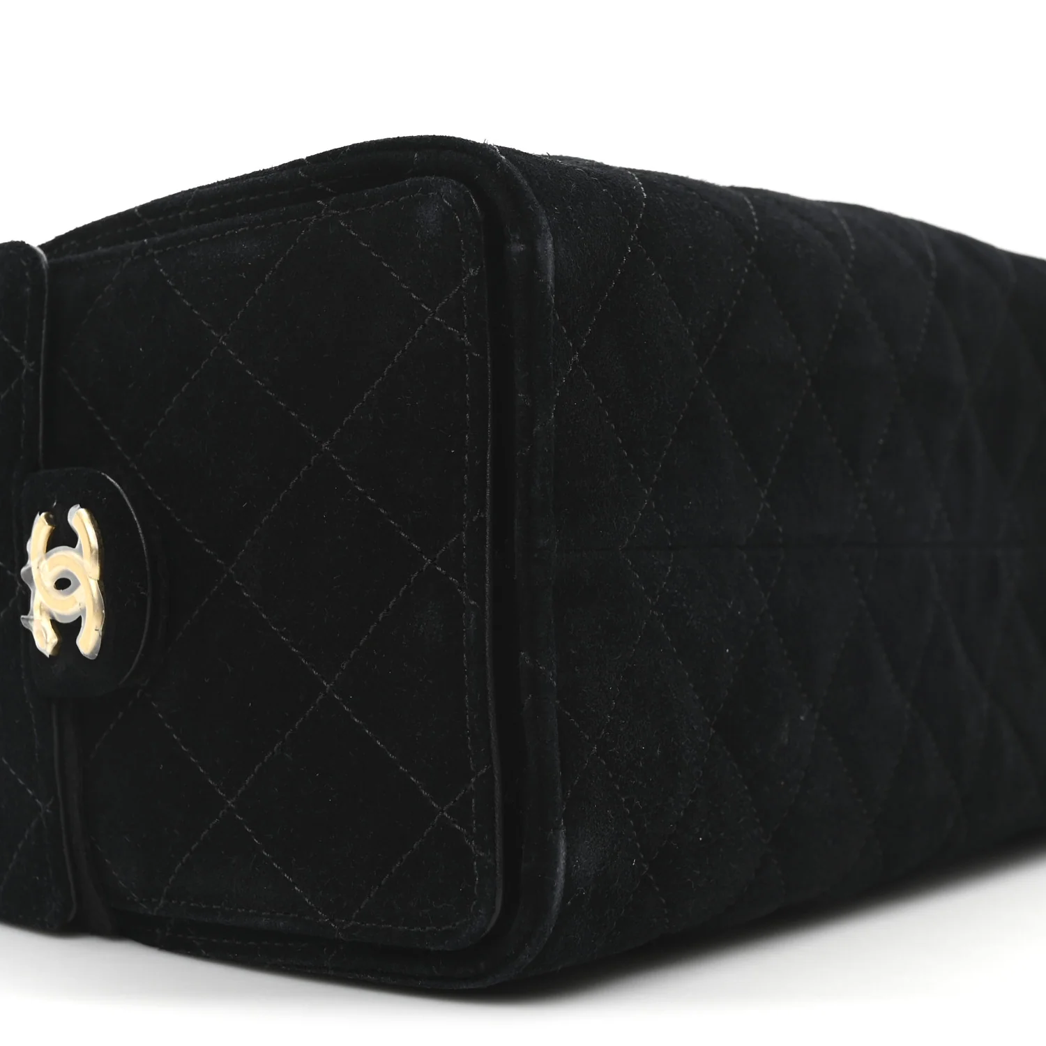 Suede Quilted Small Chanel 25 Handbag Black
