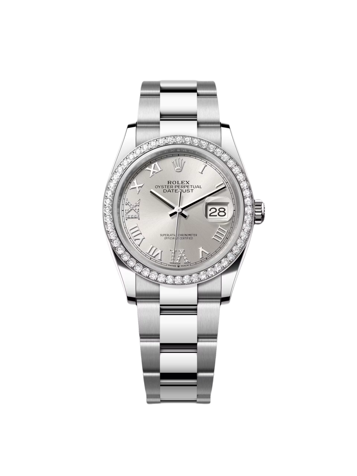 【Super Clone】RLX  Datejust 36mm 126284 Silver Dial Jubilee Bracelet