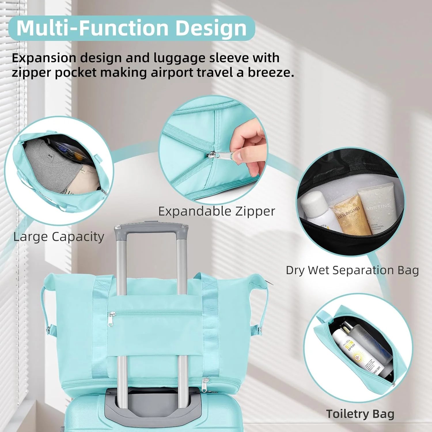Ensemble de 6 valises, ensemble de valises rigides extensibles avec roulettes multidirectionnelles, ensemble de bagages à roulettes légers