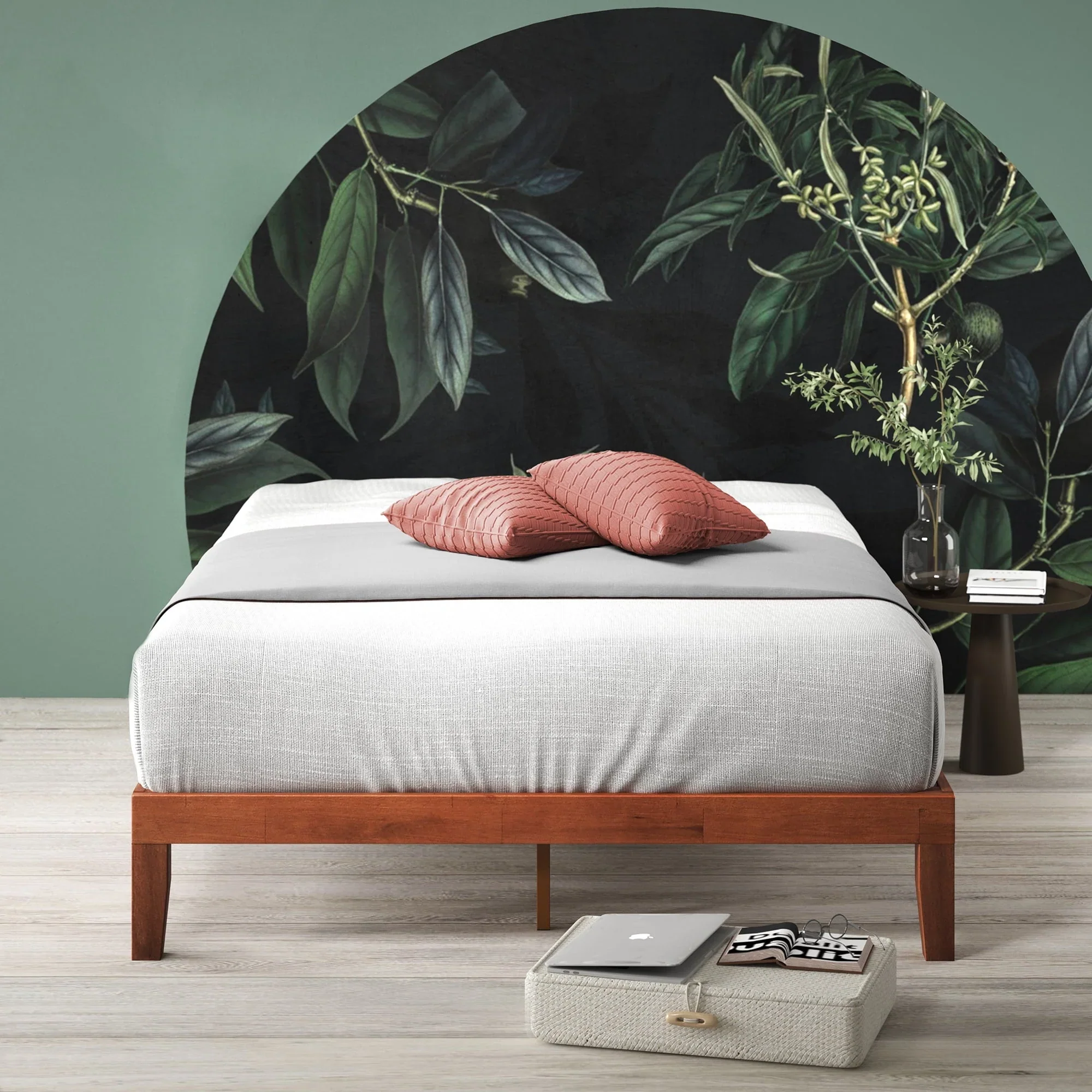 Zinus Wen 12 Wood Platform Bed Frame, Cherry, Twin