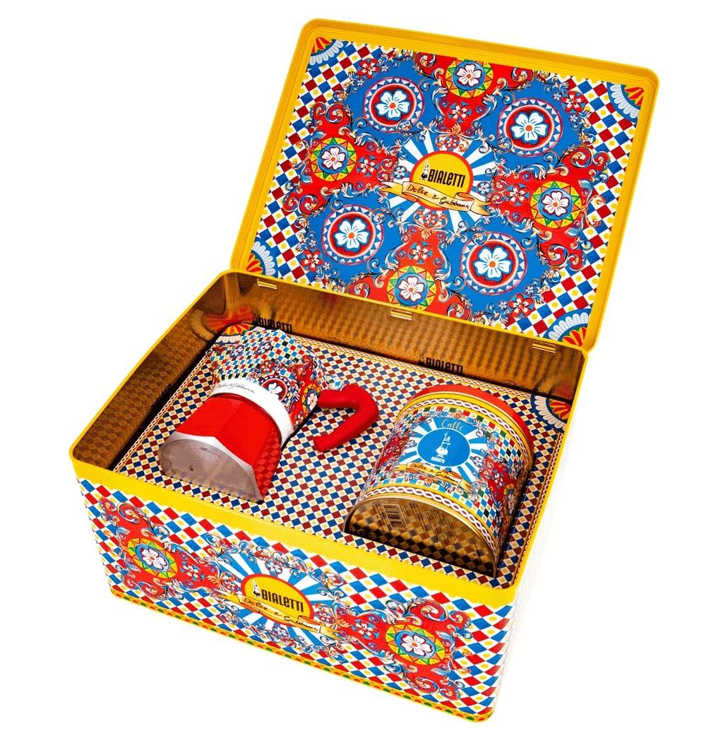 Dolce and Gabanna Set 3 Cup Moka Coffee,Tin - Red