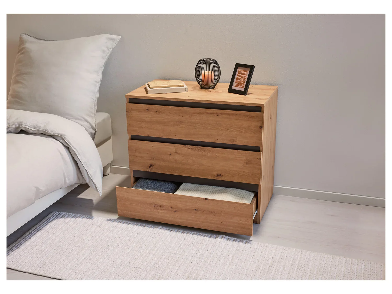 LIVARNO home Commode Genve, 85 x 75,5 x 48 cm, imitation chne
