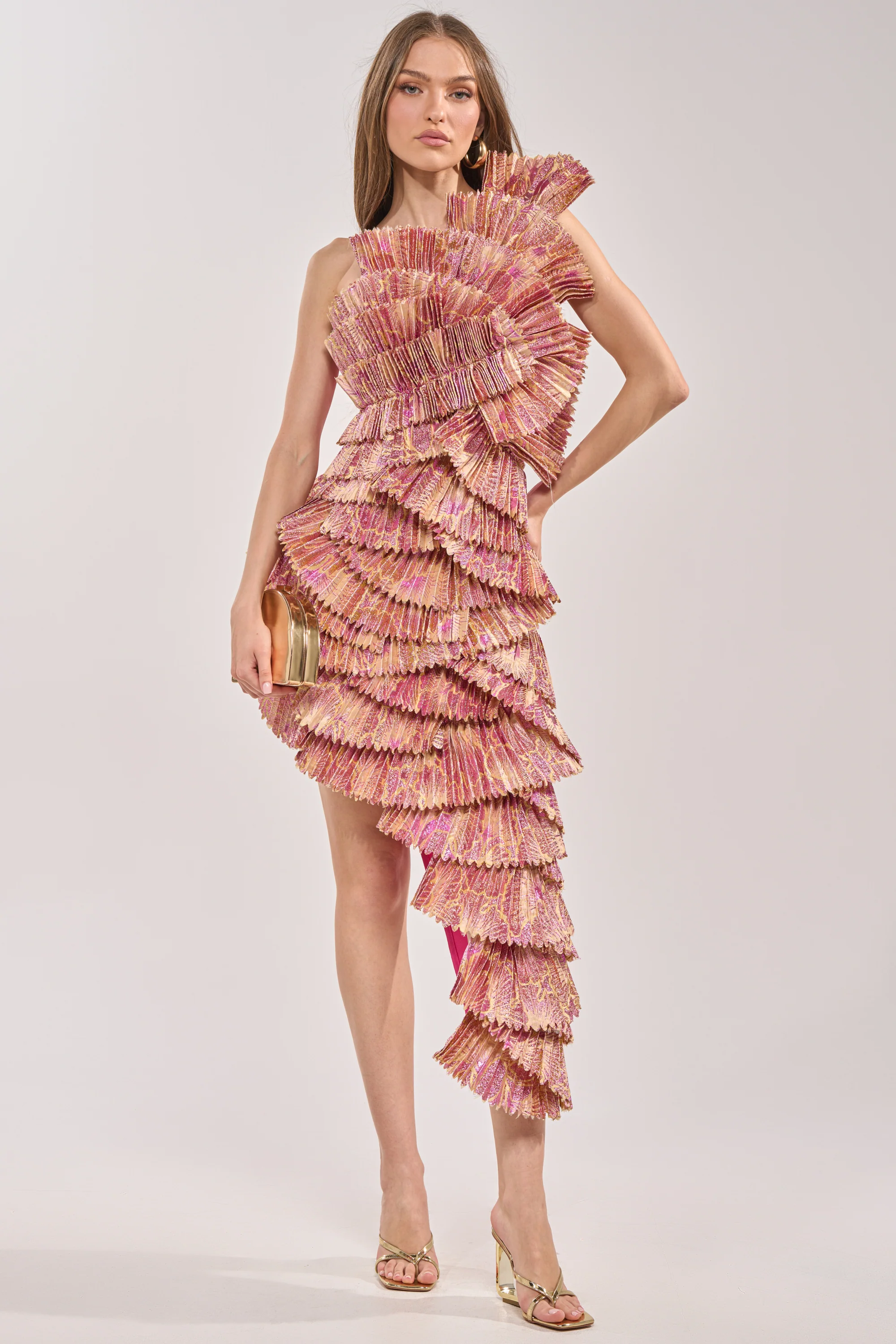 LUST FOR LIFE ASYMMETRICAL BROCADE MINI DRESS - Akira Store