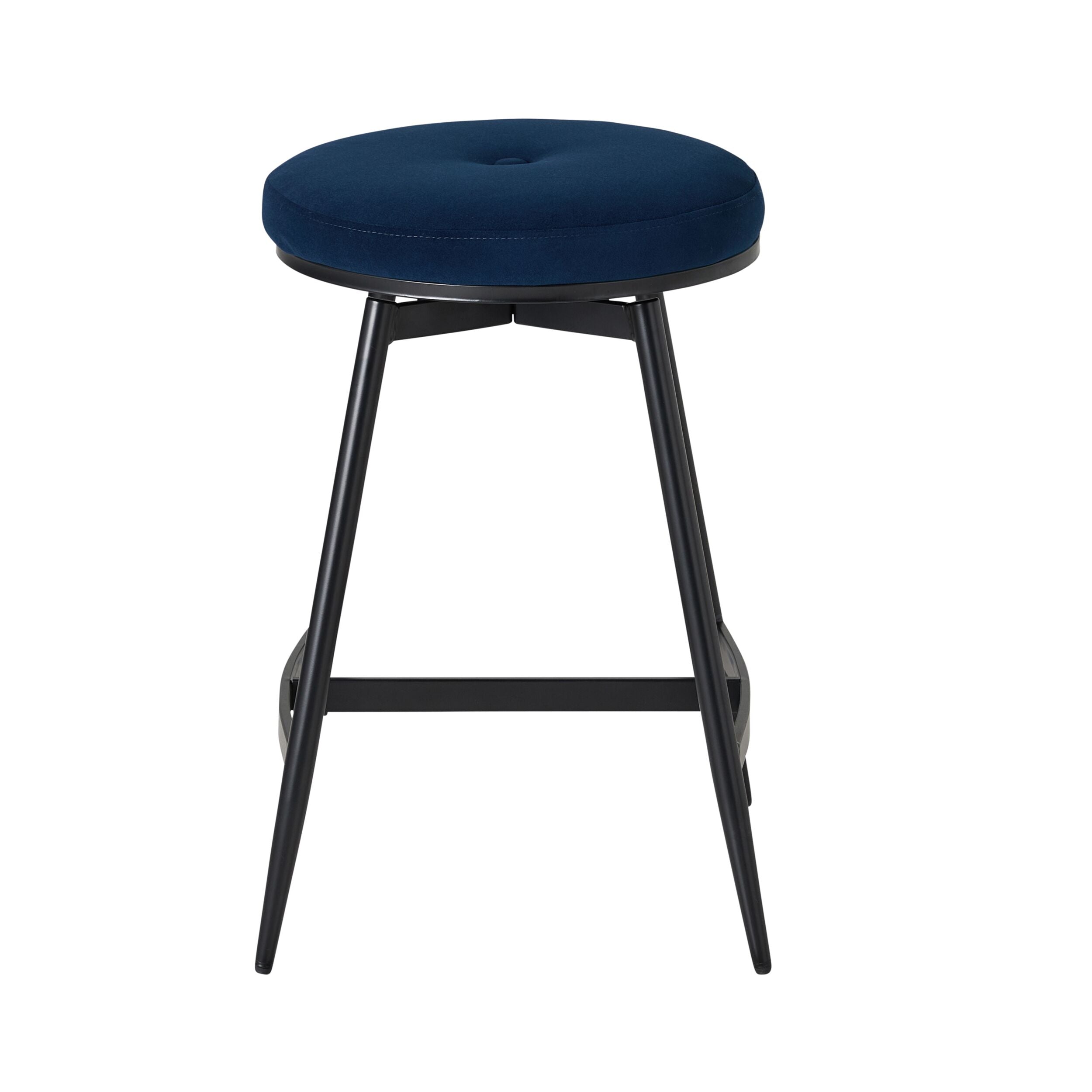 Ember Velvet Swivel Bar Stool Navy