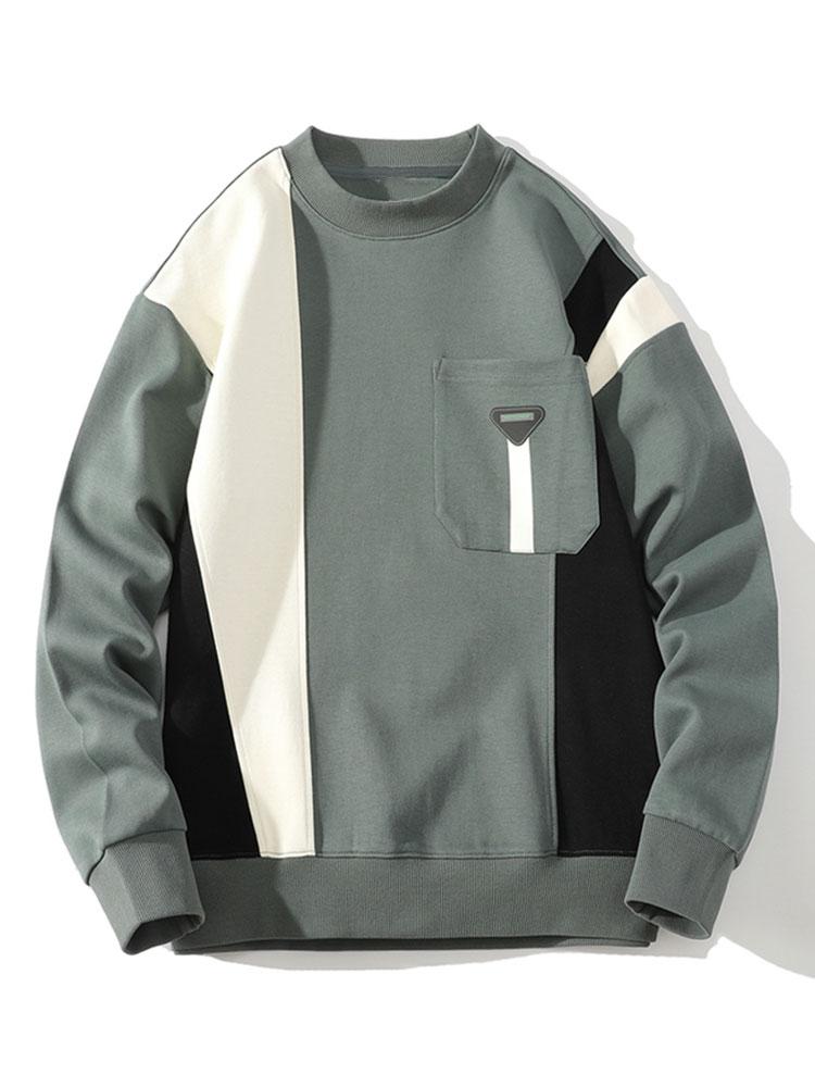 Sweat-shirt à blocs de couleur avec poche