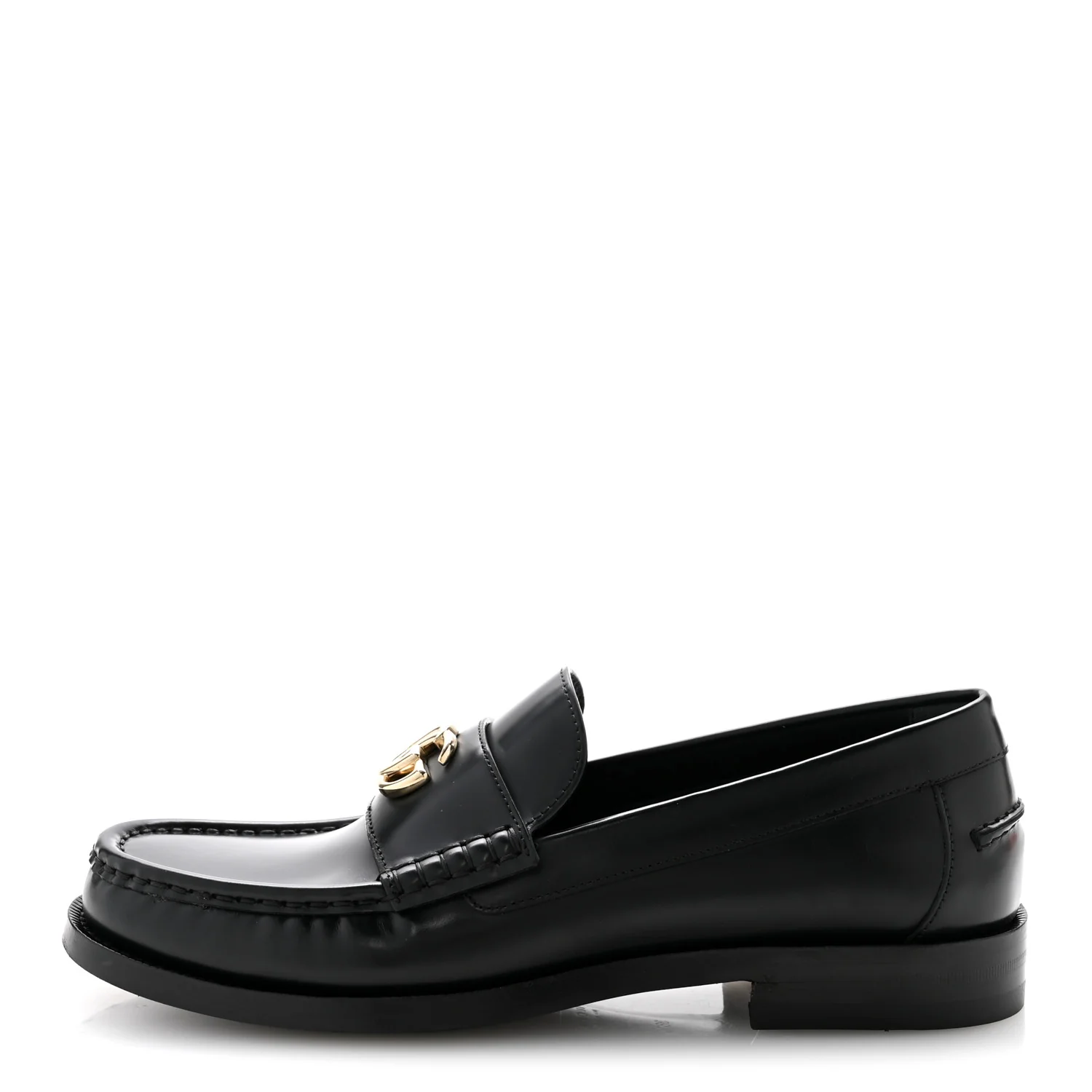 Calfskin Millennial Ribot Womens GG Loafers 38.5 Black