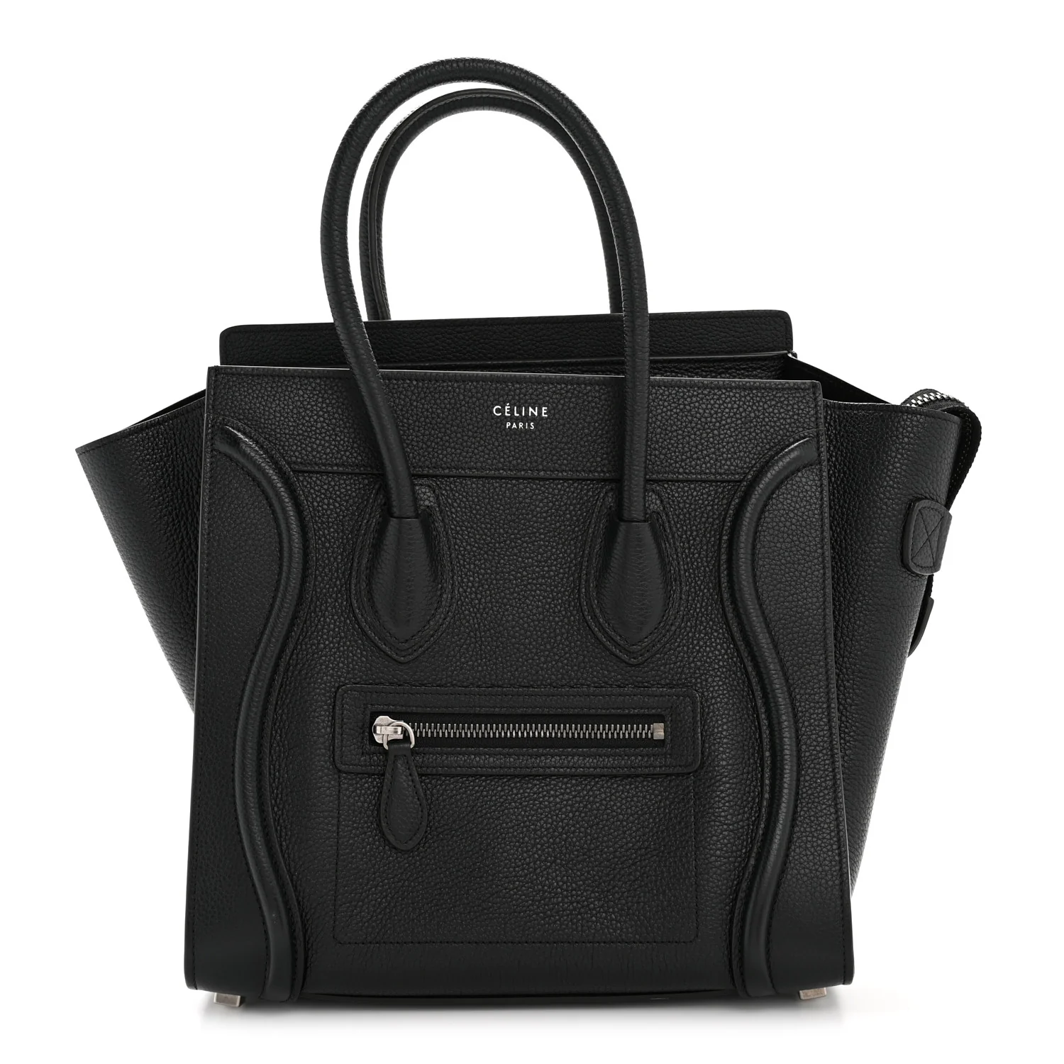 Drummed Calfskin Micro Luggage Black