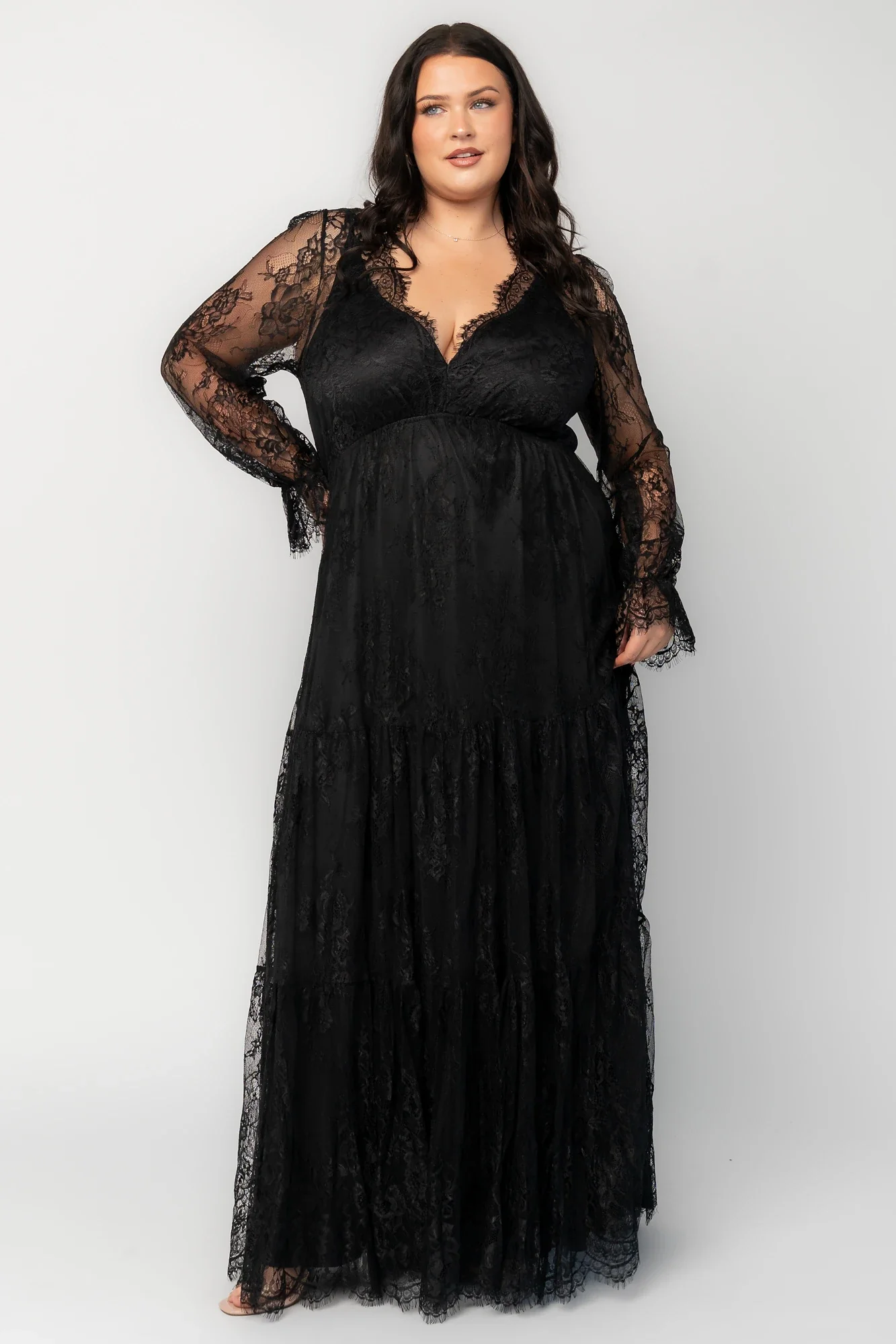 Gloria Lace Maxi Dress | Black