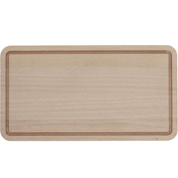 Skjærebrett i tre m/rand 50x27 cm eik