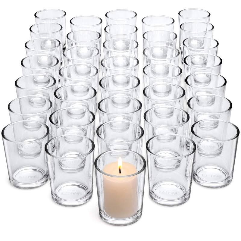 Letine Clear Glass Tealight Candle Holder - Glass Votive Candle Holders Bulk Set of 36 - Clear Candle Holder for Wedding Propose