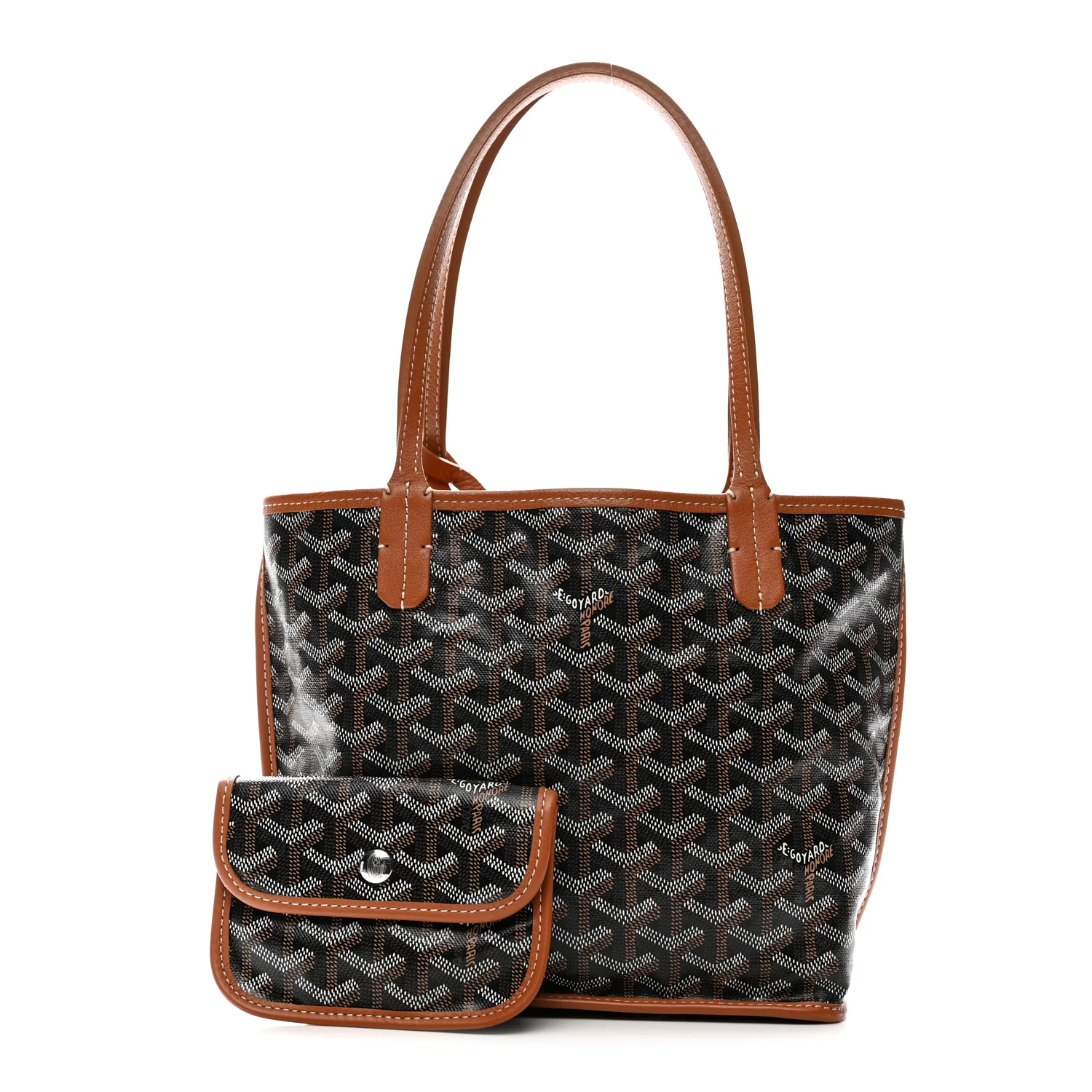 Goyardine Reversible Mini Anjou Black Gold