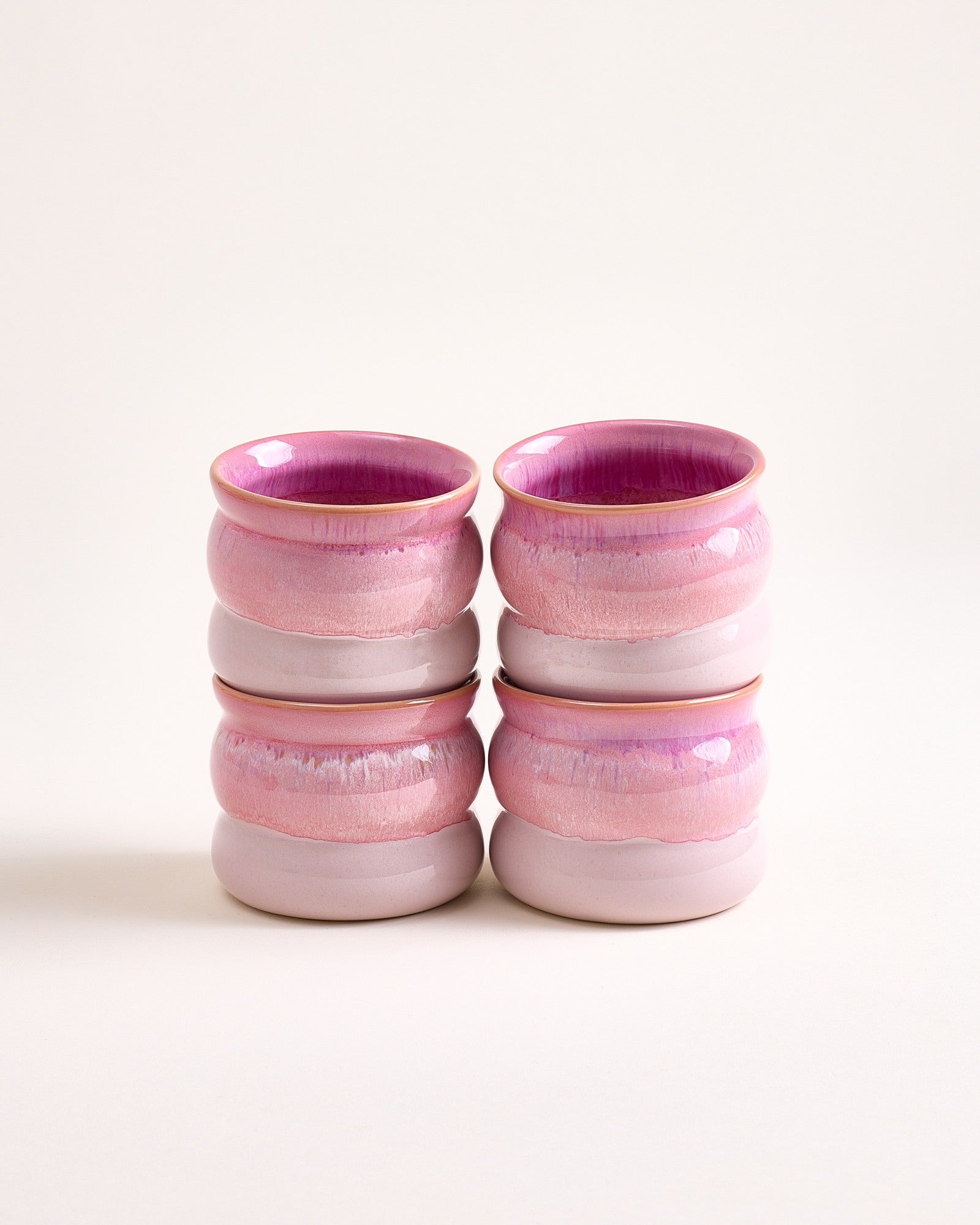 BICA - SMALL CUP BUBBLE PINK SET OF 4