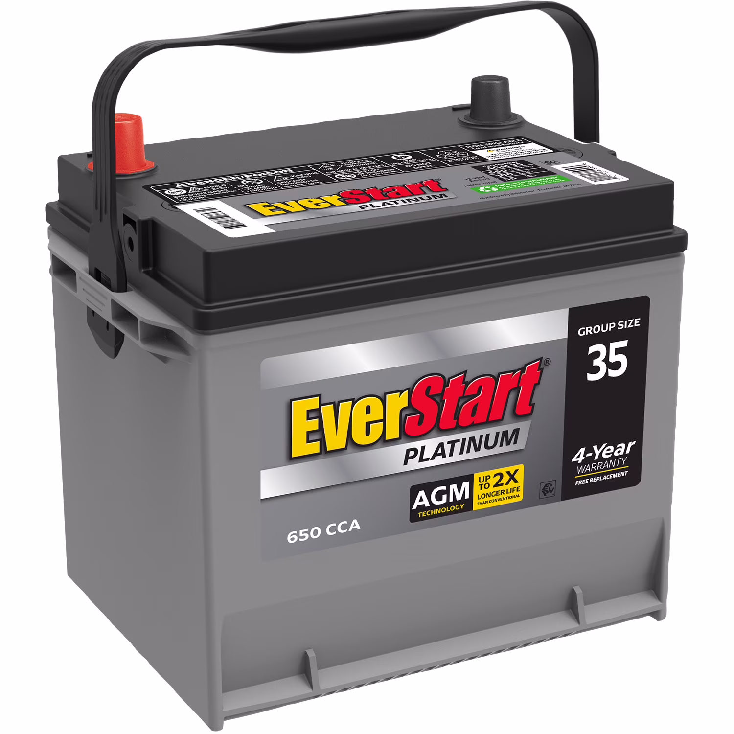 Platinum AGM Automotive Battery, Group Size 35 12 Volt, 650 CCA 100RC