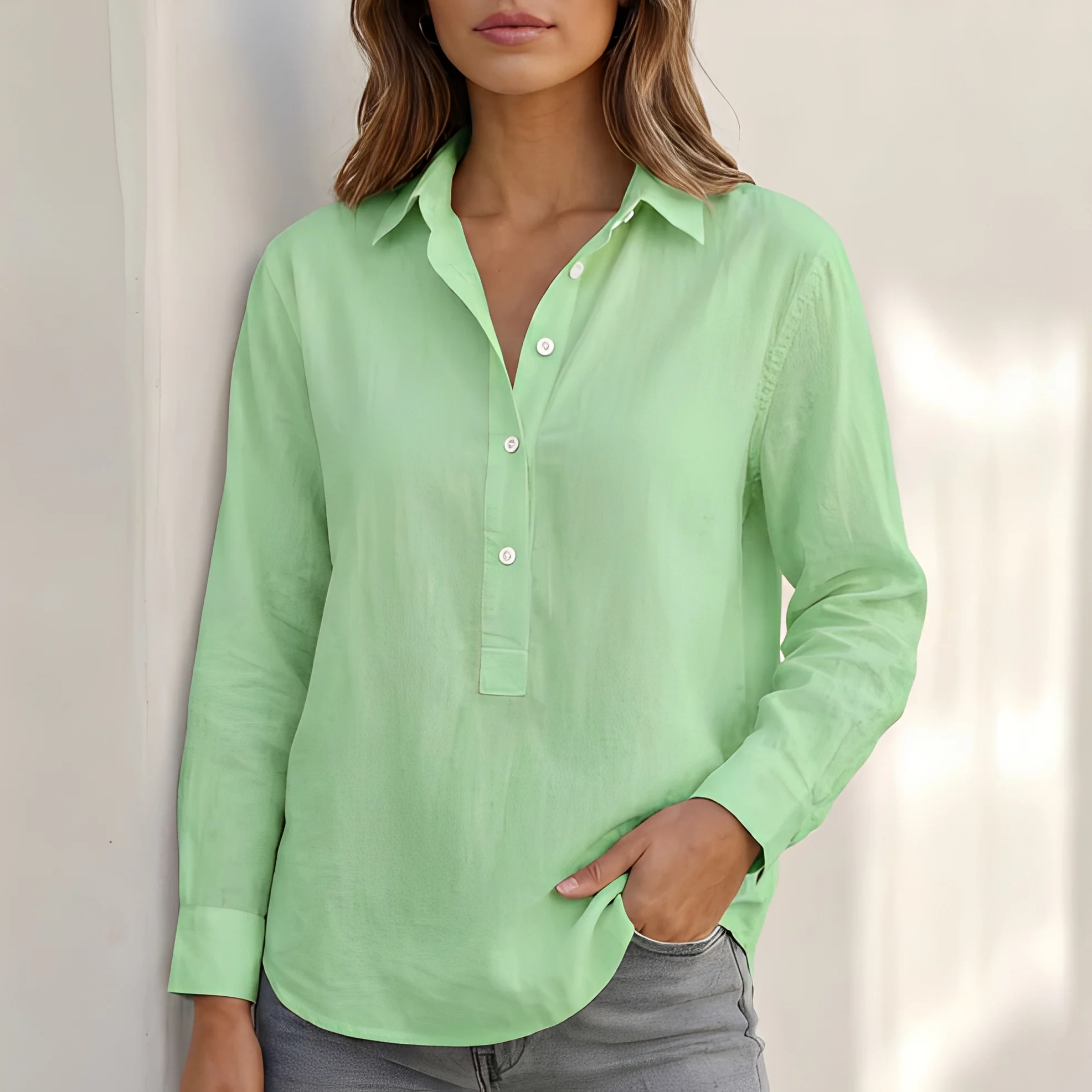 Andy - Blouse élégante à col en V pour femme