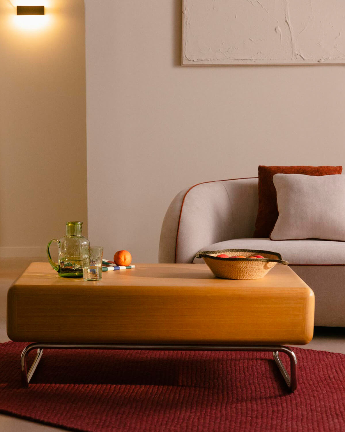 Candela - Mesa de Centro Rectangular de Madera y Metal (110x70 cm) Candela