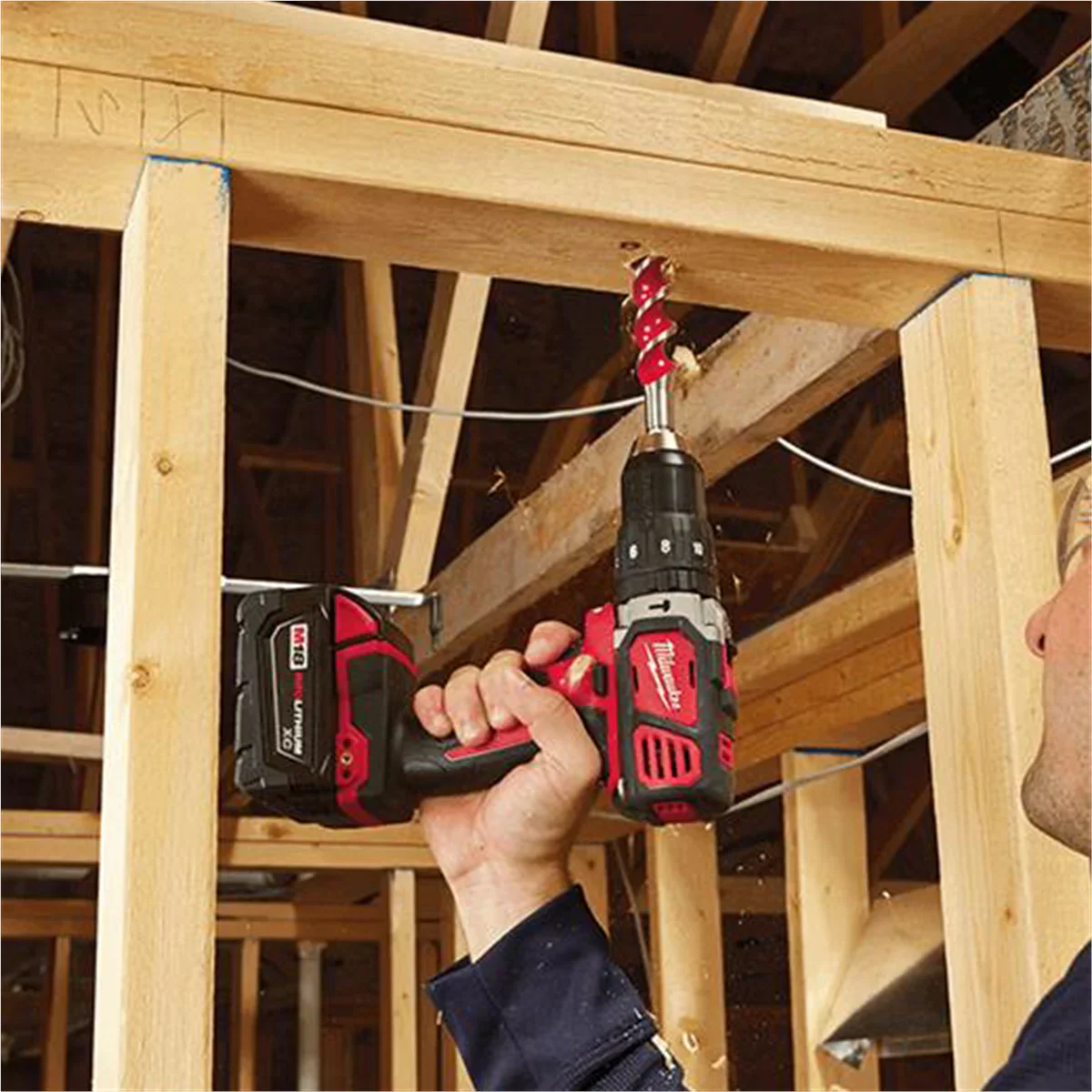 Milwaukee M18 1/2 Hammer Drill, 500 in-lbs, 18V, 0-1800 RPM, 2 Speeds
