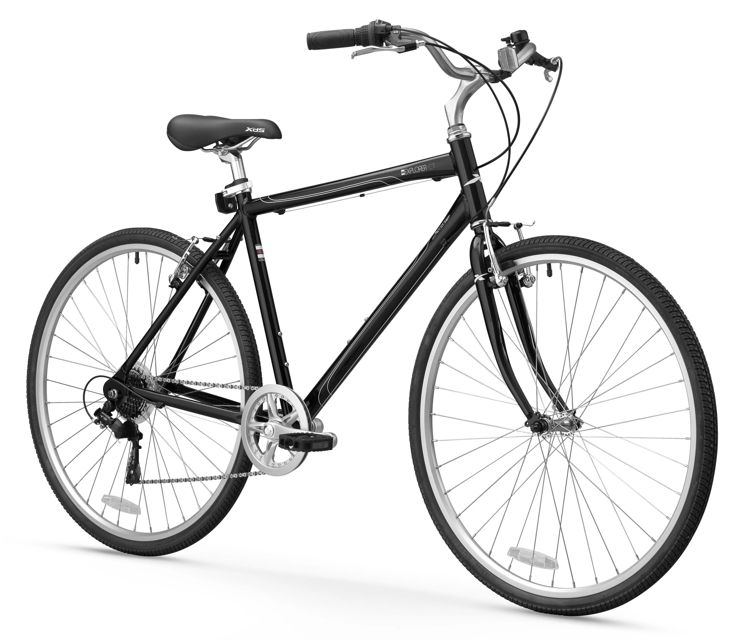 XDS Explorer CT 7sp Men'S 700C, Hybrid City Commuter Bike, Matte Black