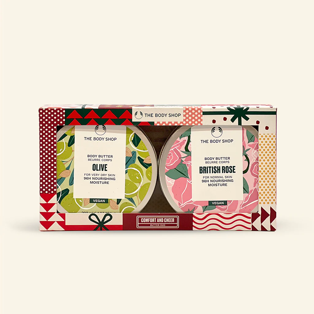 Comfort and Cheer Olive & British Rose Body Butter Duo