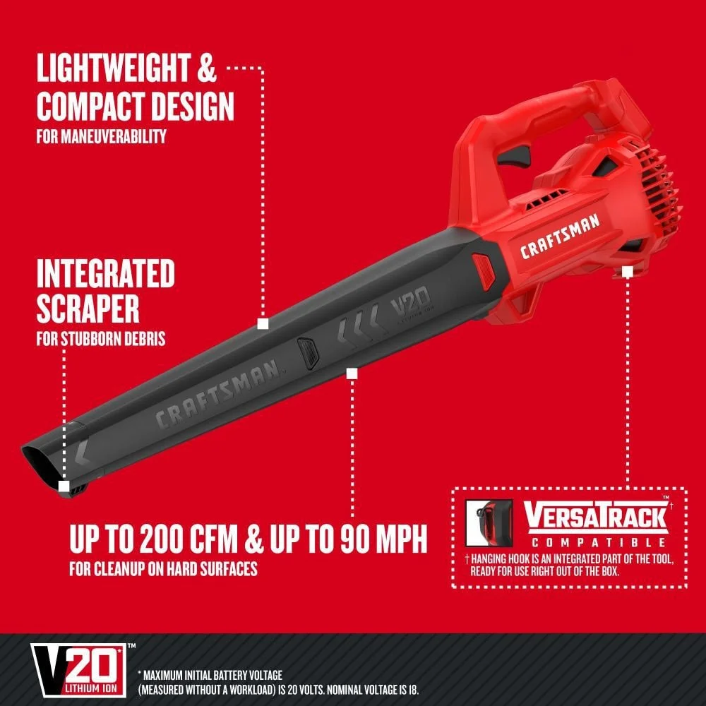 CRAFTSMAN V20 Cordless Leaf Blower, Hard Surface Blower, Bare Tool Special Purchase