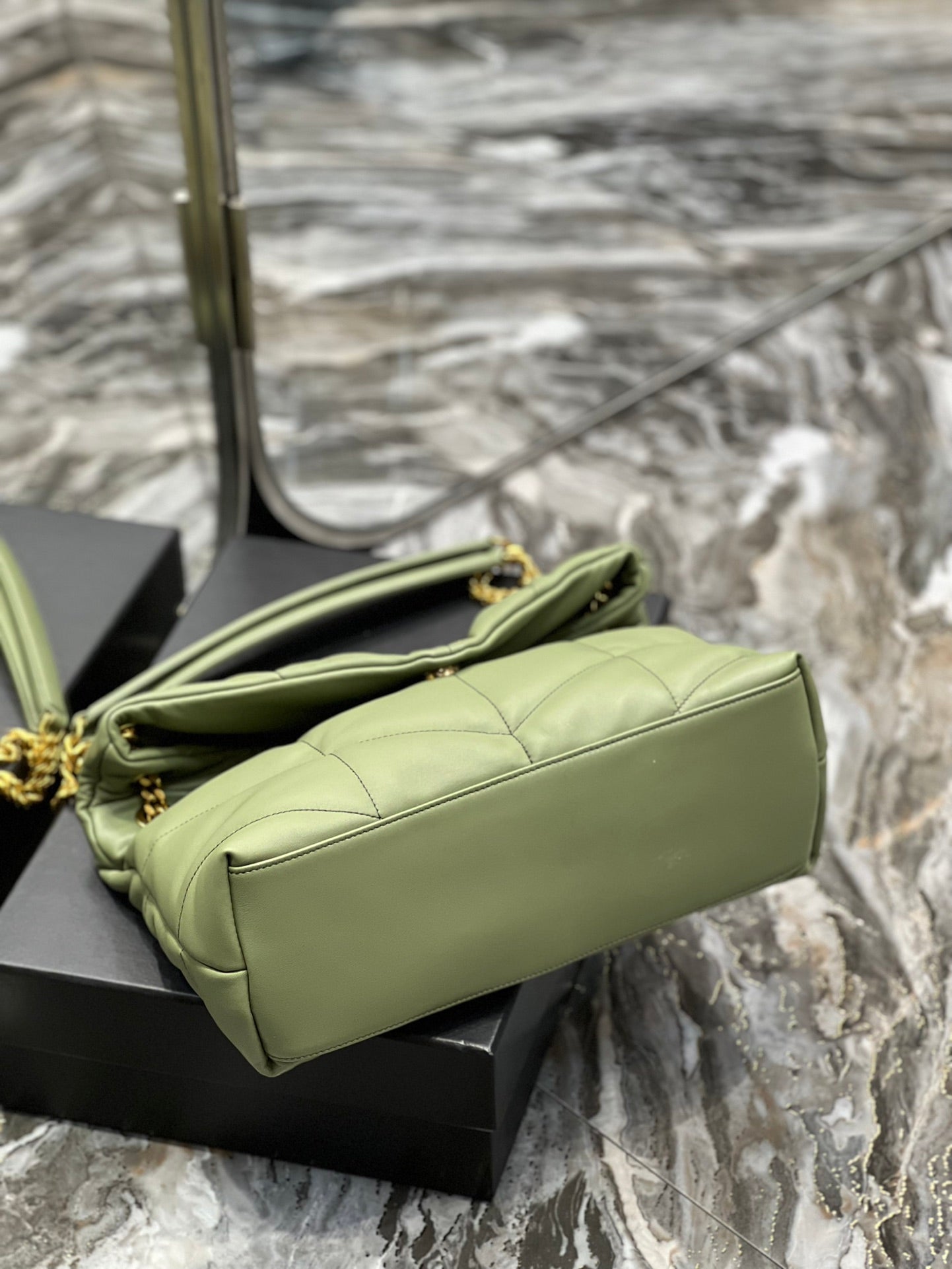 Y PUFFER MEDIUM BAG IN QUILTED LAMBSKIN